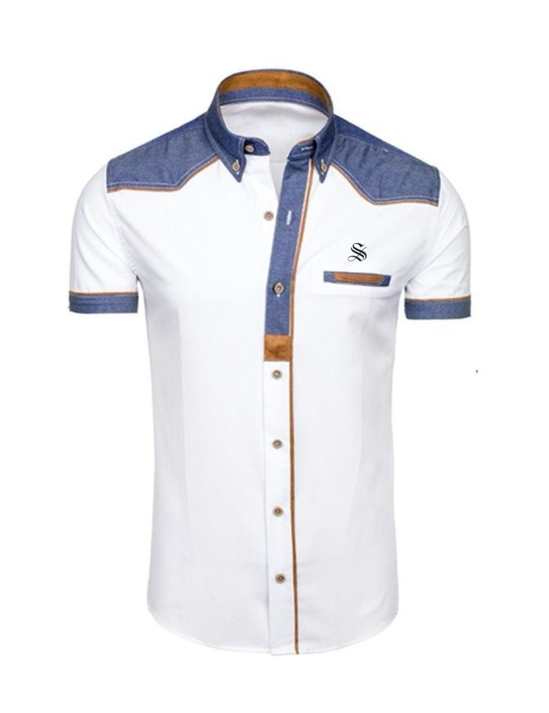 Cowboy #43 - Short Sleeves Shirt for Men - Sarman Fashion - Wholesale Clothing Fashion Brand for Men from Canada