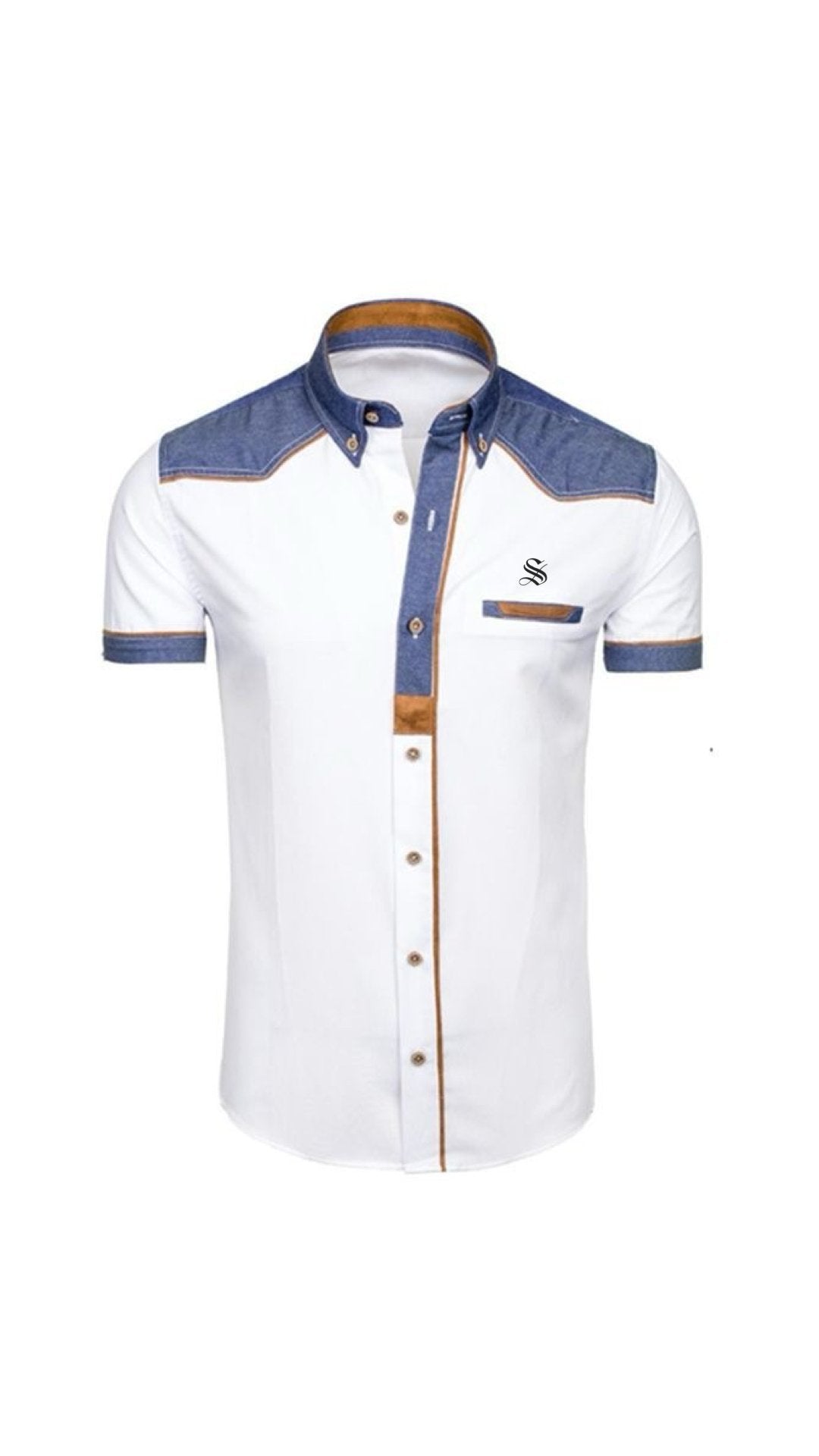 Cowboy #43 - Short Sleeves Shirt for Men - Sarman Fashion - Wholesale Clothing Fashion Brand for Men from Canada