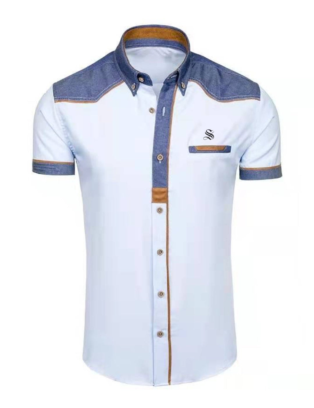 Cowboy #43 - Short Sleeves Shirt for Men - Sarman Fashion - Wholesale Clothing Fashion Brand for Men from Canada