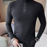 DKL 2 - High Neck Long Sleeve Shirt for Men - Sarman Fashion - Wholesale Clothing Fashion Brand for Men from Canada