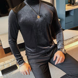 DKL 4 - High Neck Long Sleeve Shirt for Men - Sarman Fashion - Wholesale Clothing Fashion Brand for Men from Canada