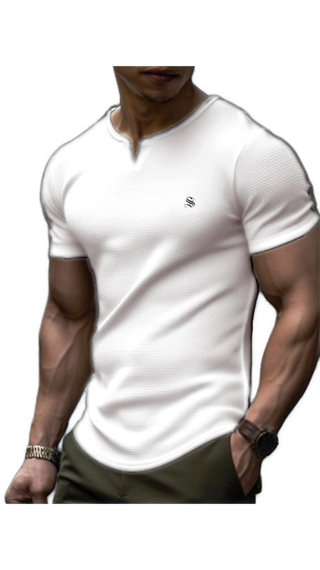 Dujiuana 2 - V - Neck T - Shirt for Men - Sarman Fashion - Wholesale Clothing Fashion Brand for Men from Canada