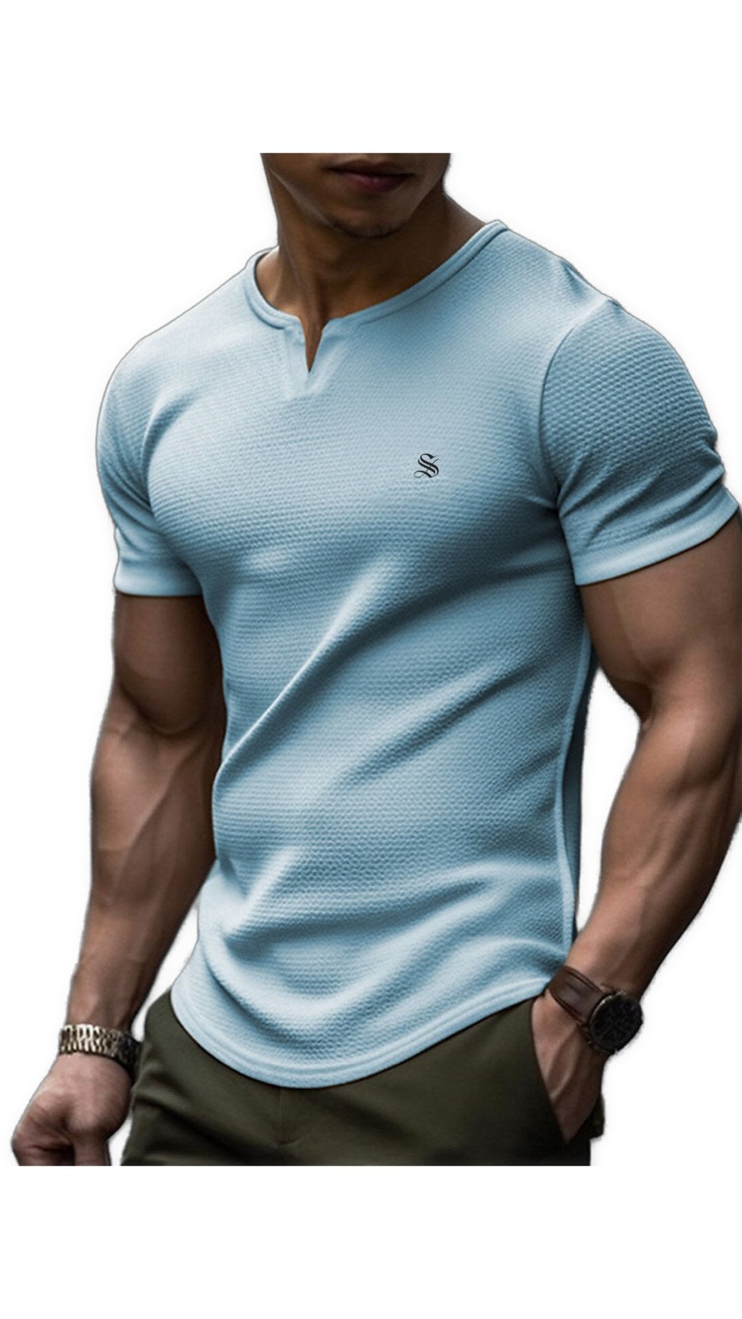 Dujiuana 2 - V - Neck T - Shirt for Men - Sarman Fashion - Wholesale Clothing Fashion Brand for Men from Canada