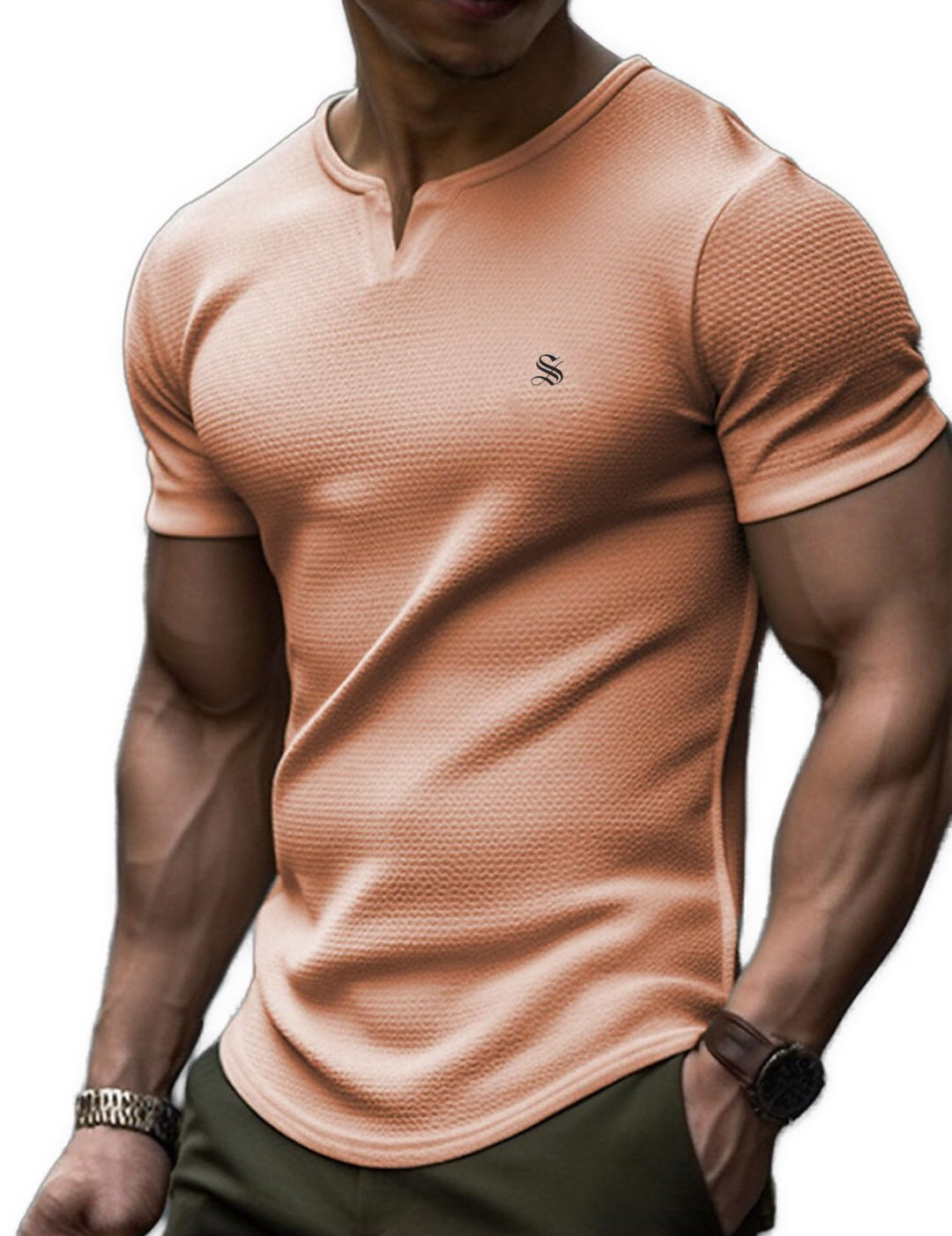 Dujiuana 2 - V - Neck T - Shirt for Men - Sarman Fashion - Wholesale Clothing Fashion Brand for Men from Canada