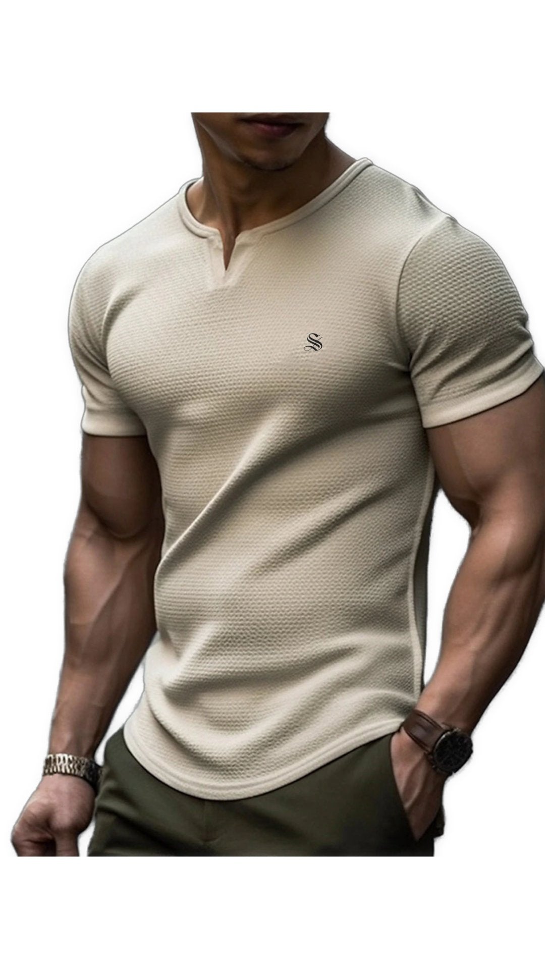 Dujiuana 2 - V - Neck T - Shirt for Men - Sarman Fashion - Wholesale Clothing Fashion Brand for Men from Canada