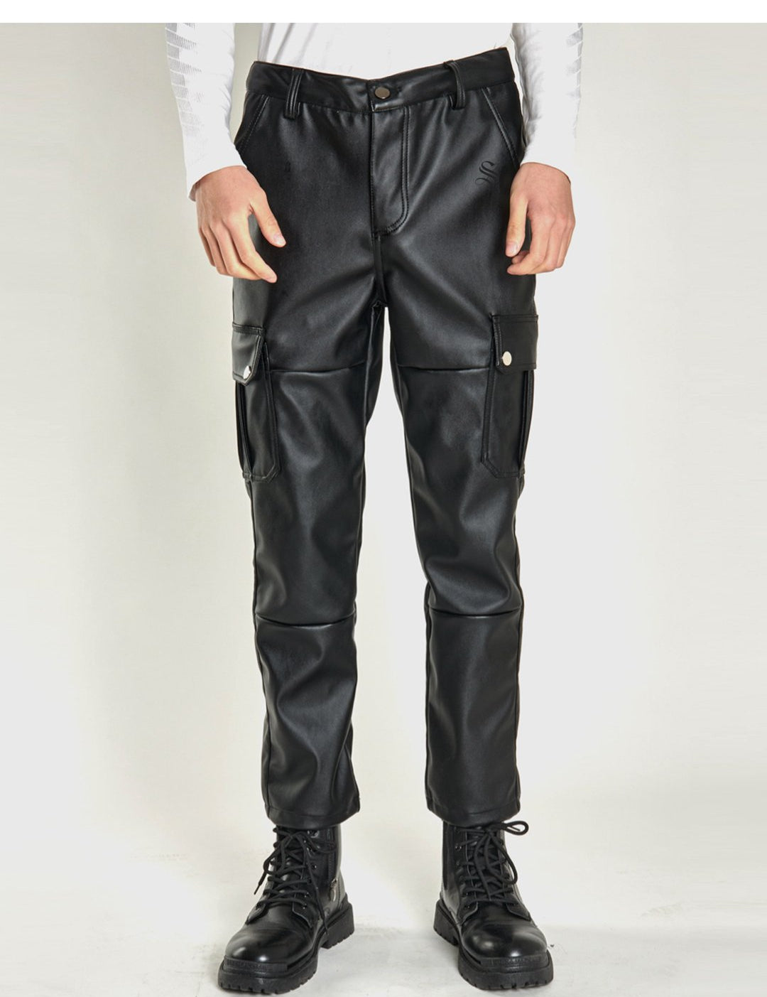 FRTU 2 - Black Pu-Leather Pant’s for Men - Sarman Fashion - Wholesale Clothing Fashion Brand for Men from Canada