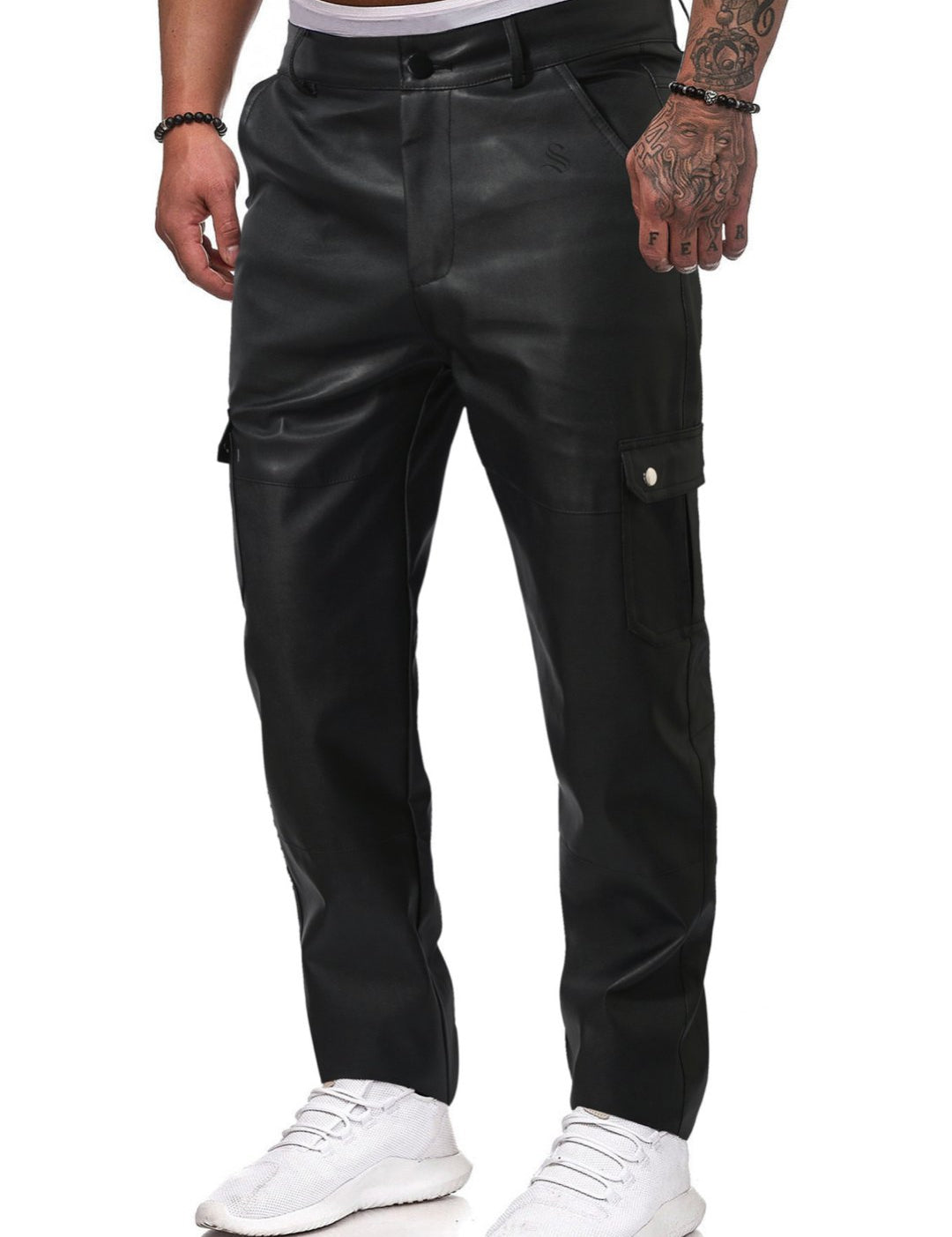 FRTU 3 - Black Pu-Leather Pant’s for Men - Sarman Fashion - Wholesale Clothing Fashion Brand for Men from Canada