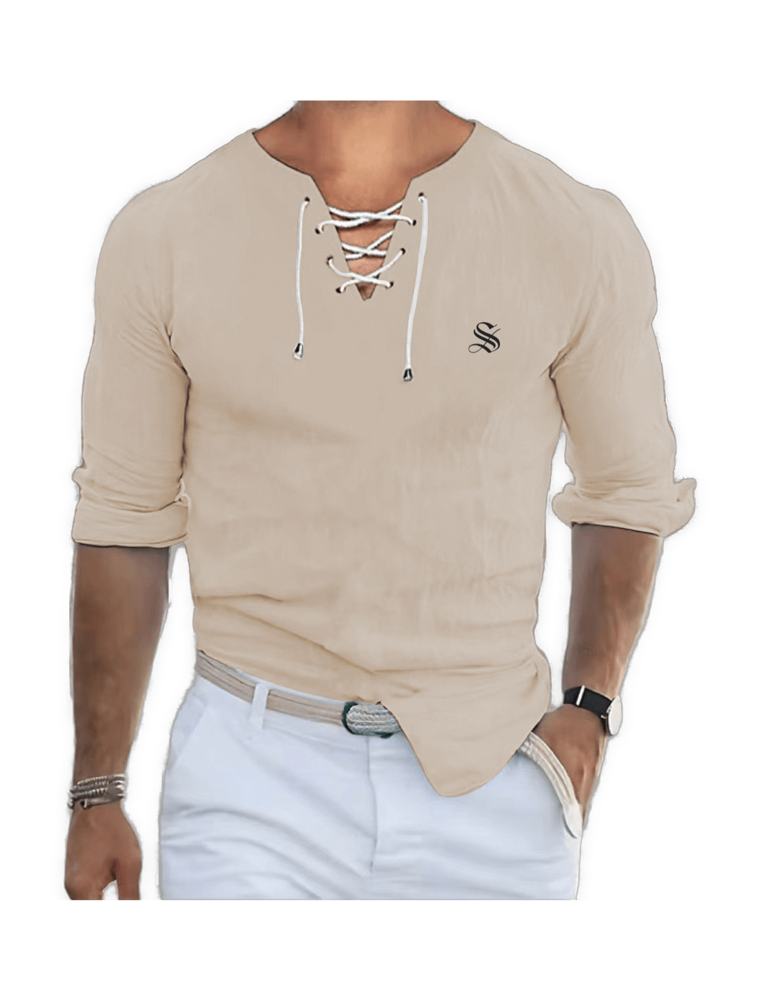 Gak - Long V - Neck Shirt for Men - Sarman Fashion - Wholesale Clothing Fashion Brand for Men from Canada