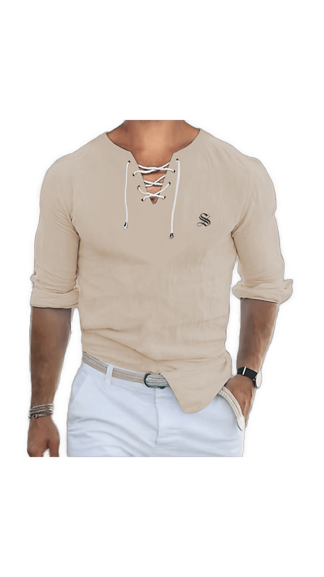 Gak - Long V - Neck Shirt for Men - Sarman Fashion - Wholesale Clothing Fashion Brand for Men from Canada