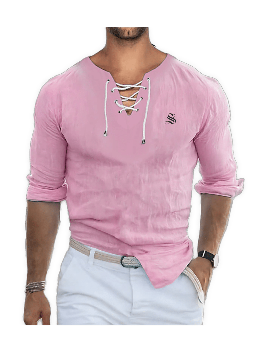 Gak - Long V - Neck Shirt for Men - Sarman Fashion - Wholesale Clothing Fashion Brand for Men from Canada