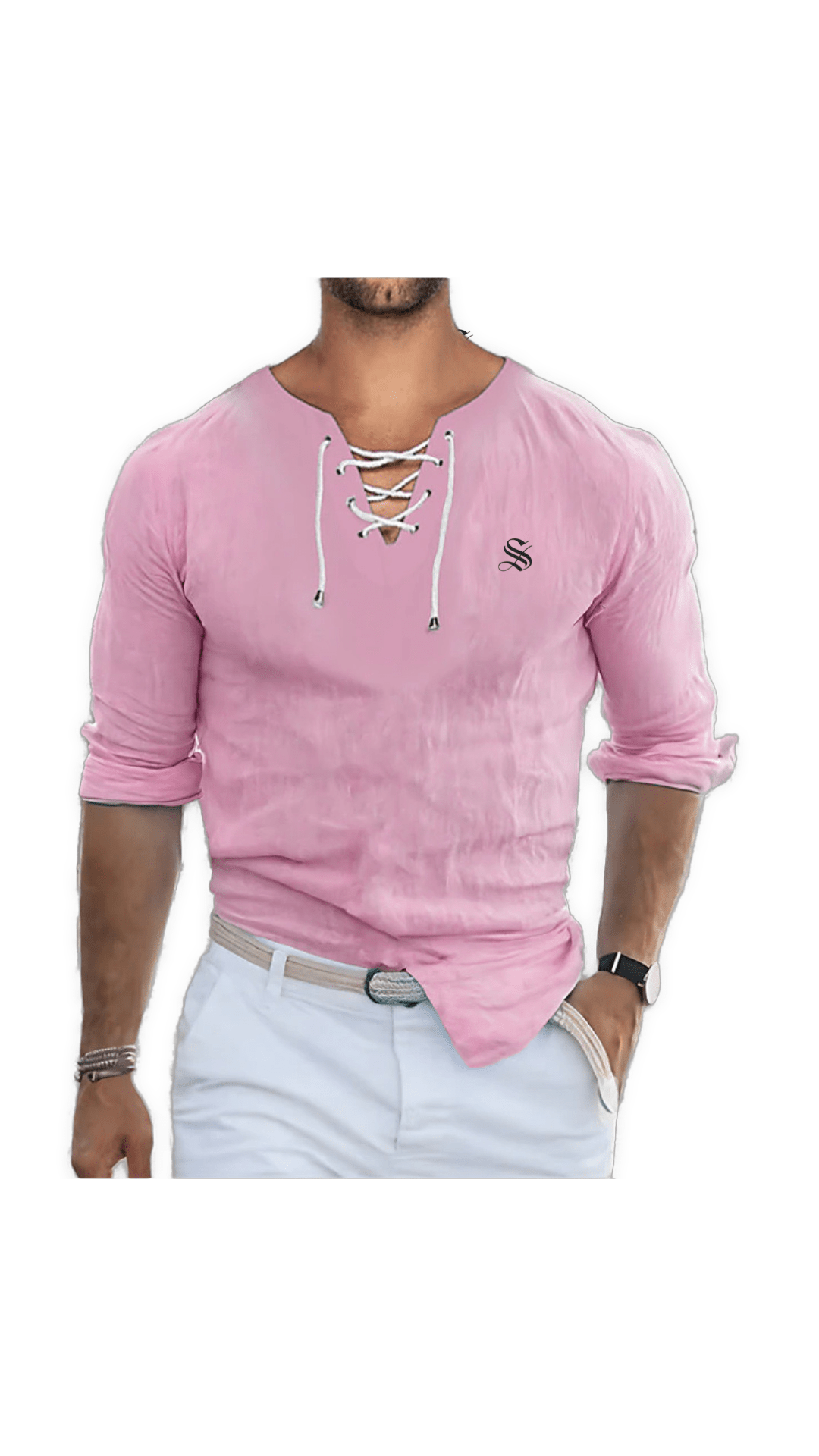 Gak - Long V - Neck Shirt for Men - Sarman Fashion - Wholesale Clothing Fashion Brand for Men from Canada