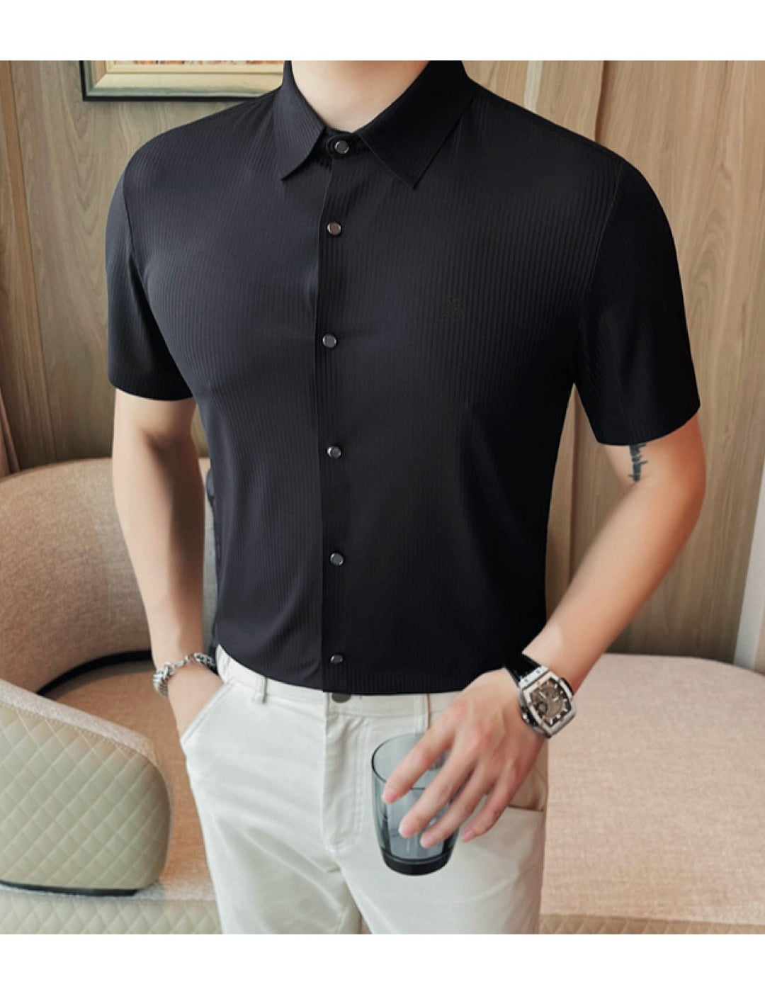 Gewo - Short Sleeves Shirt for Men - Sarman Fashion - Wholesale Clothing Fashion Brand for Men from Canada