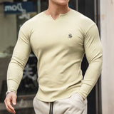 Gu3 - Long Sleeves V - Neck Shirt for Men - Sarman Fashion - Wholesale Clothing Fashion Brand for Men from Canada