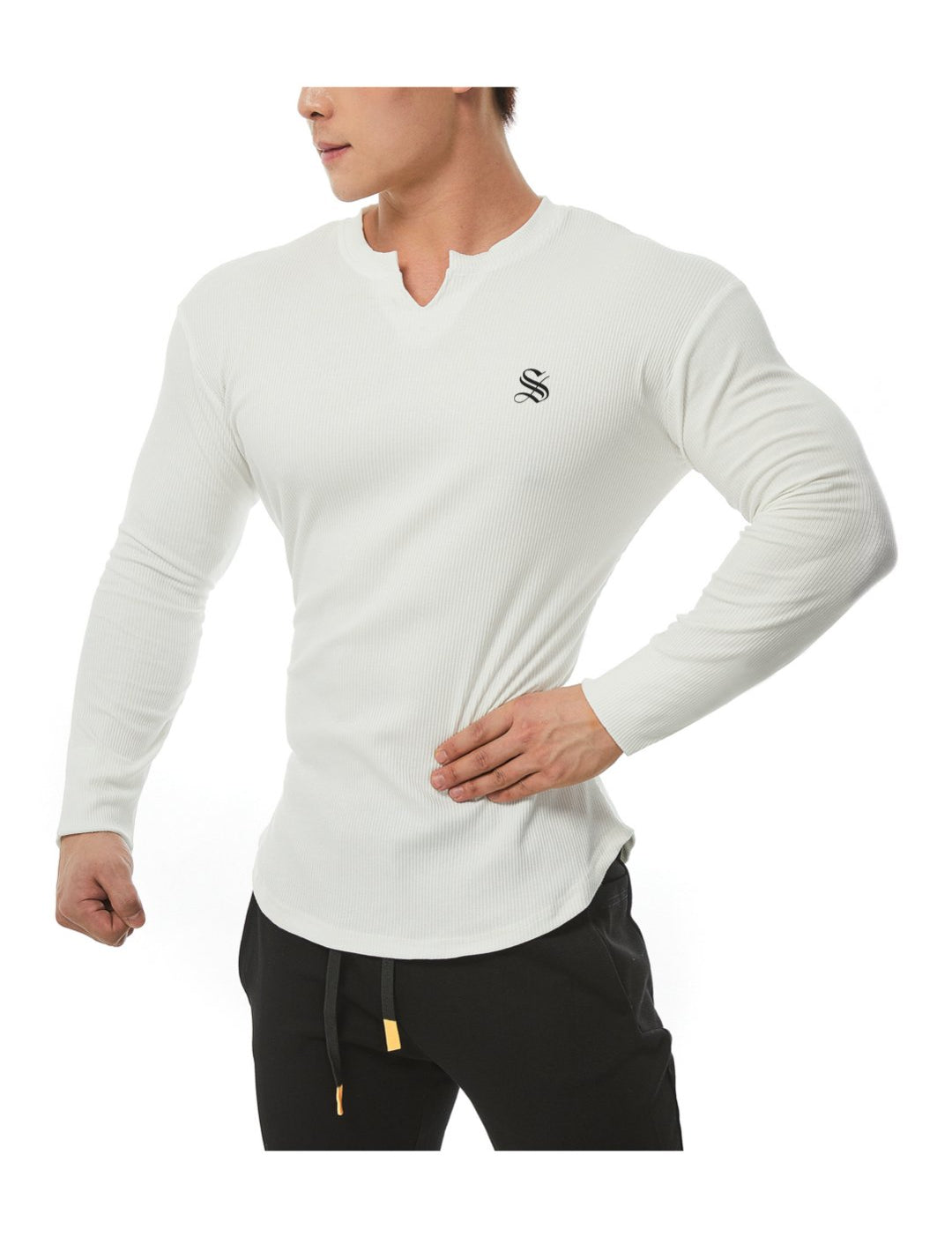 Gu3 - Long Sleeves V - Neck Shirt for Men - Sarman Fashion - Wholesale Clothing Fashion Brand for Men from Canada