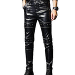 Hadolan - Black Pu - Leather Pant’s for Men - Sarman Fashion - Wholesale Clothing Fashion Brand for Men from Canada