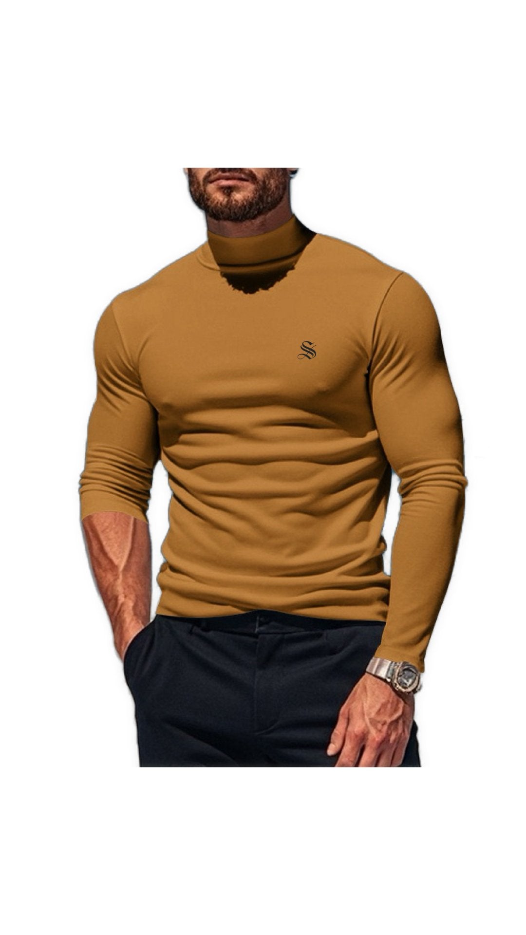 Hogul 44 - High Neck Long Sleeve Shirt for Men - Sarman Fashion - Wholesale Clothing Fashion Brand for Men from Canada