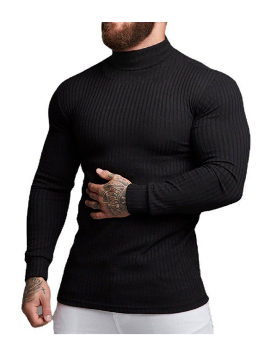 Hogul 45 - High Neck Long Sleeve Shirt for Men - Sarman Fashion - Wholesale Clothing Fashion Brand for Men from Canada