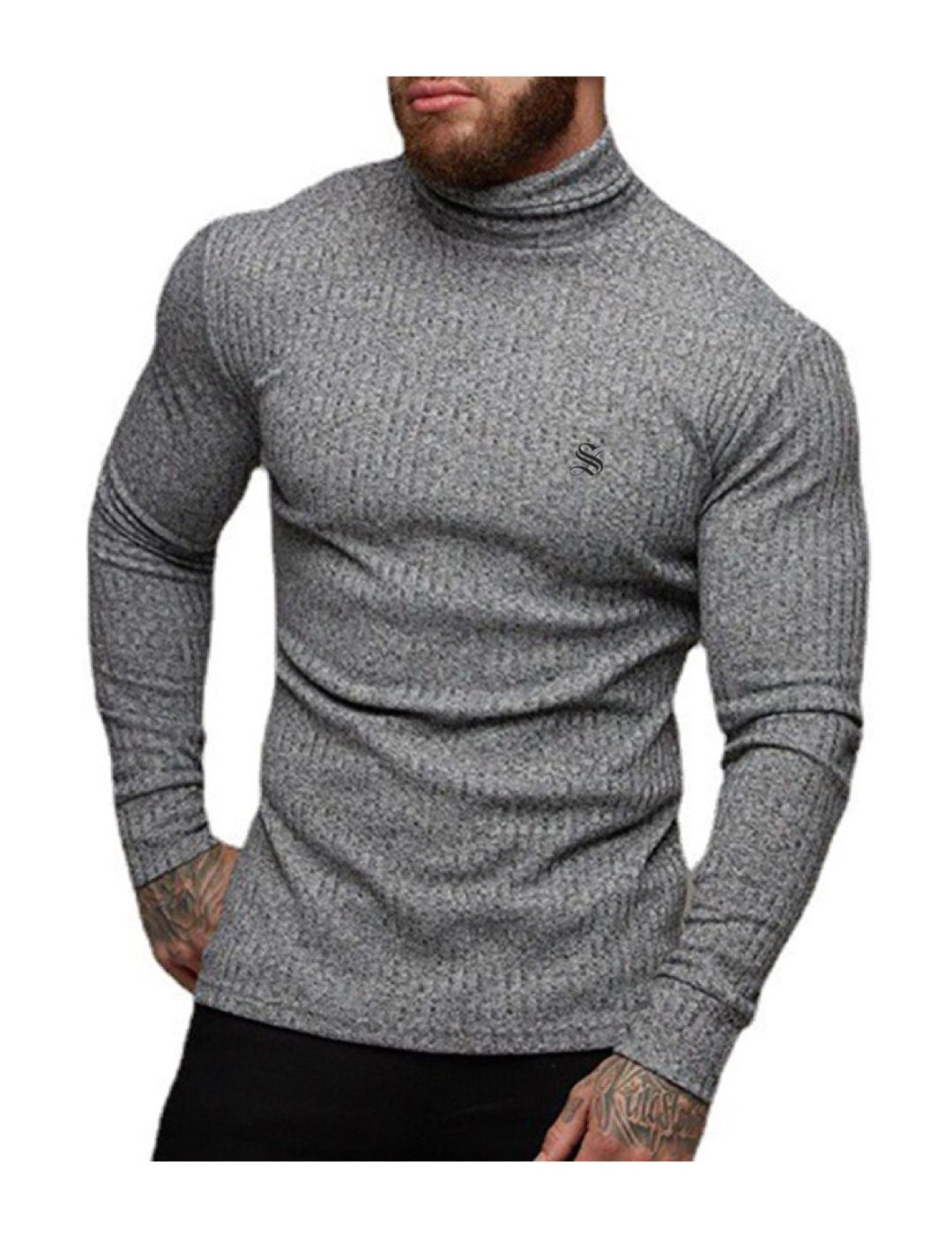 Hogul 45 - High Neck Long Sleeve Shirt for Men - Sarman Fashion - Wholesale Clothing Fashion Brand for Men from Canada