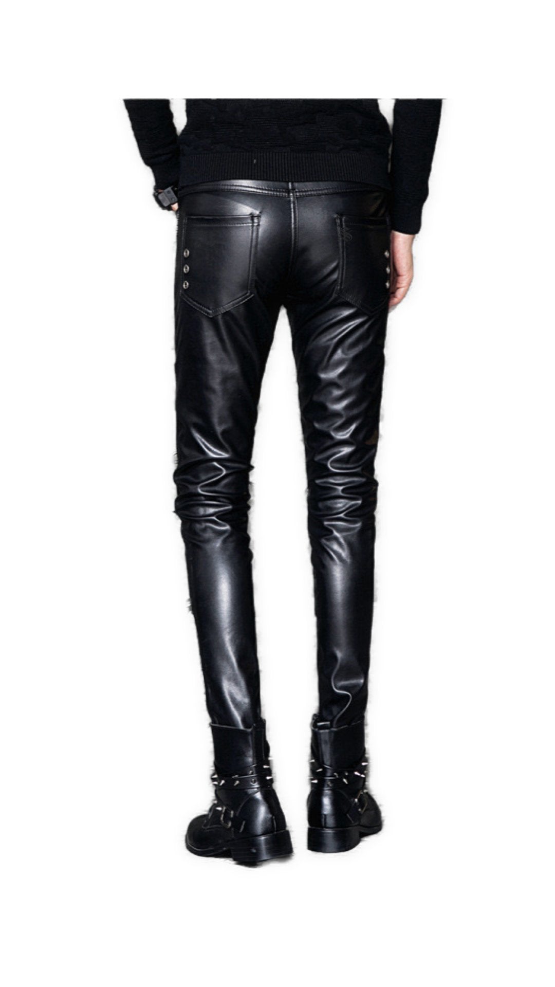 Hufgi - Black Pu - Leather Pant’s for Men - Sarman Fashion - Wholesale Clothing Fashion Brand for Men from Canada