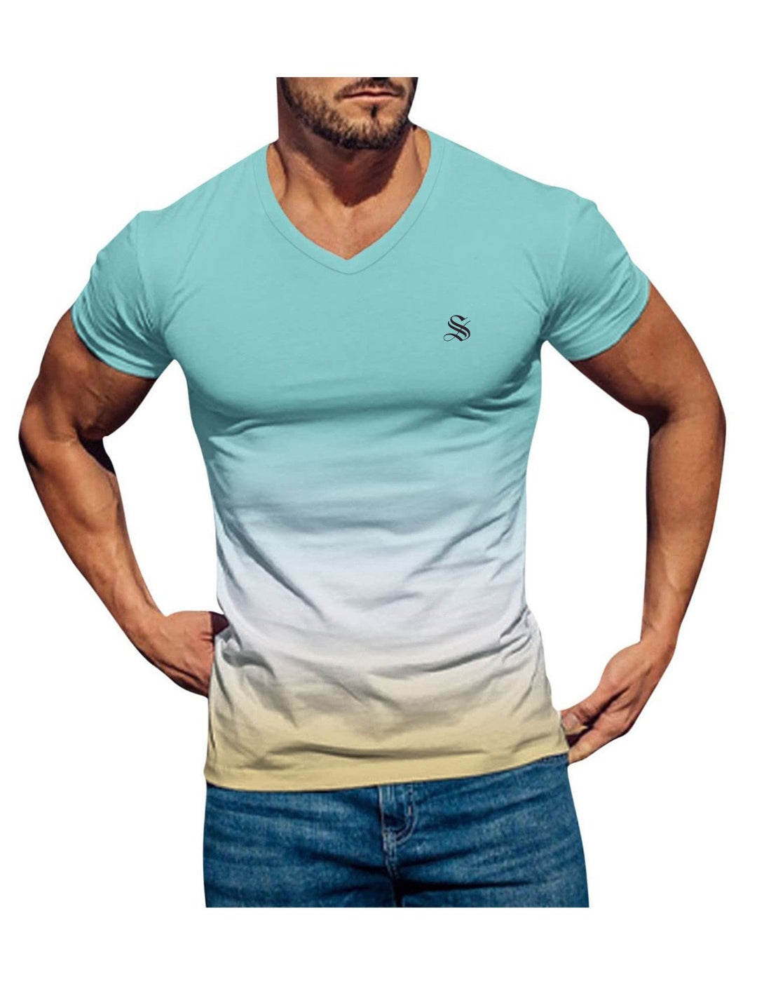 Iambad - V - Neck T - Shirt for Men - Sarman Fashion - Wholesale Clothing Fashion Brand for Men from Canada