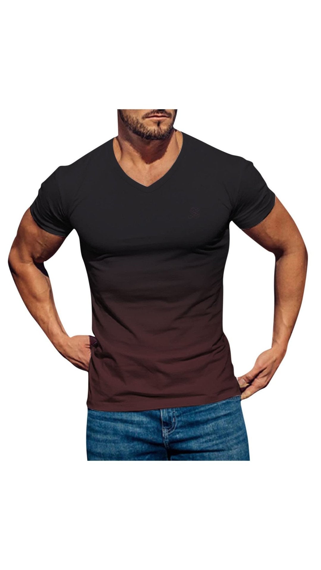 Iambad - V - Neck T - Shirt for Men - Sarman Fashion - Wholesale Clothing Fashion Brand for Men from Canada