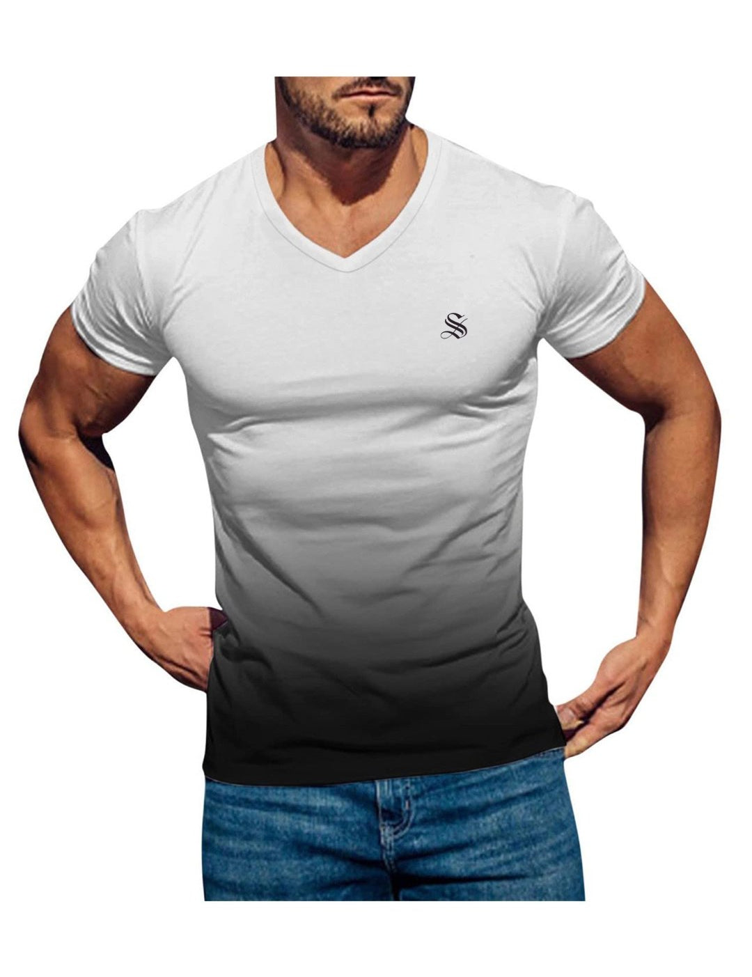 Iambad - V - Neck T - Shirt for Men - Sarman Fashion - Wholesale Clothing Fashion Brand for Men from Canada