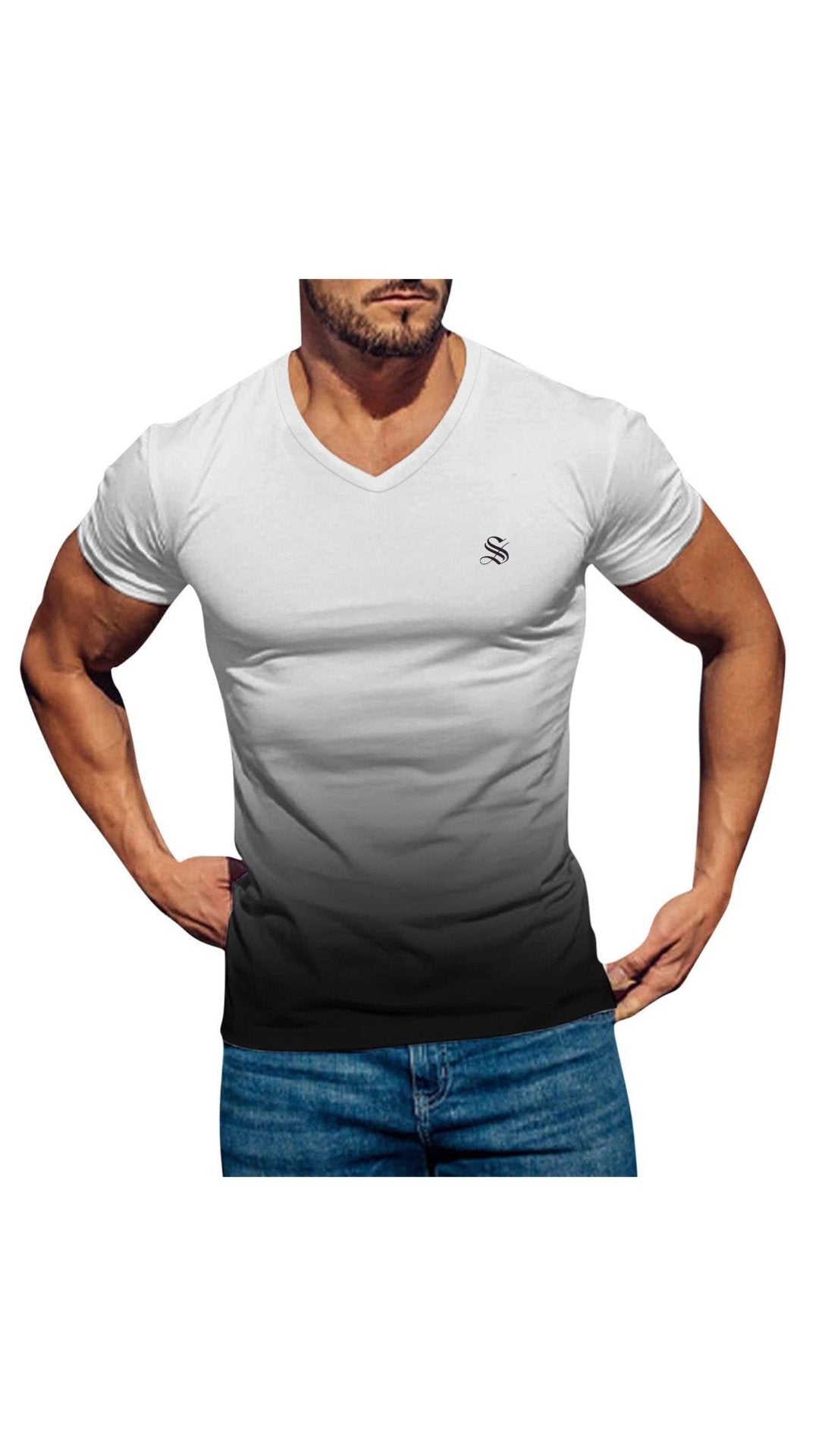 Iambad - V - Neck T - Shirt for Men - Sarman Fashion - Wholesale Clothing Fashion Brand for Men from Canada