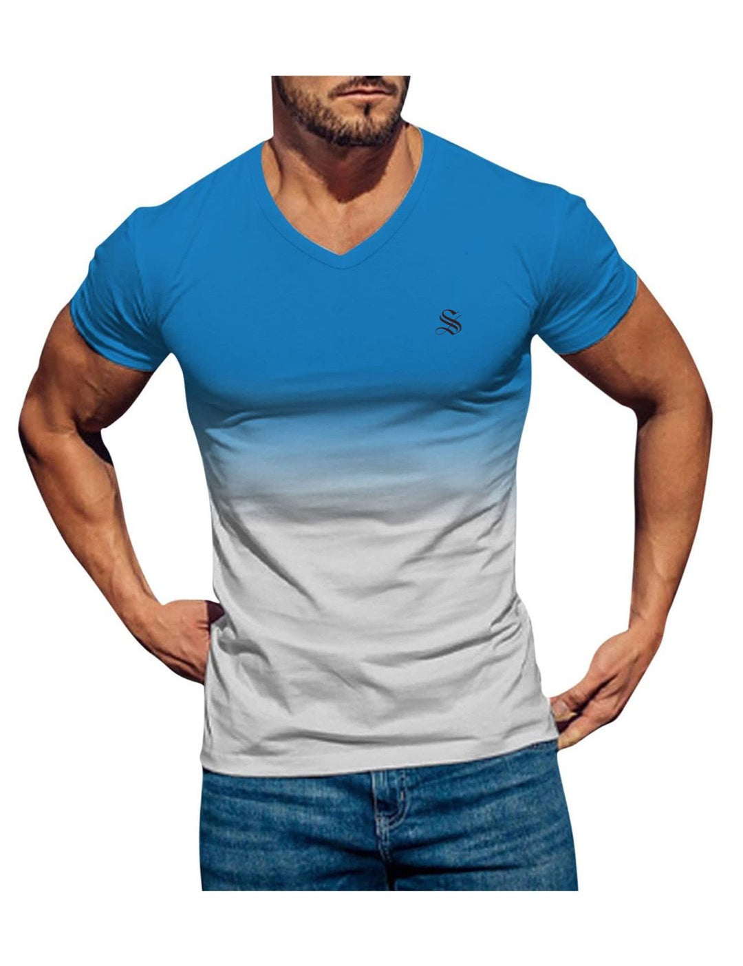 Iambad - V - Neck T - Shirt for Men - Sarman Fashion - Wholesale Clothing Fashion Brand for Men from Canada