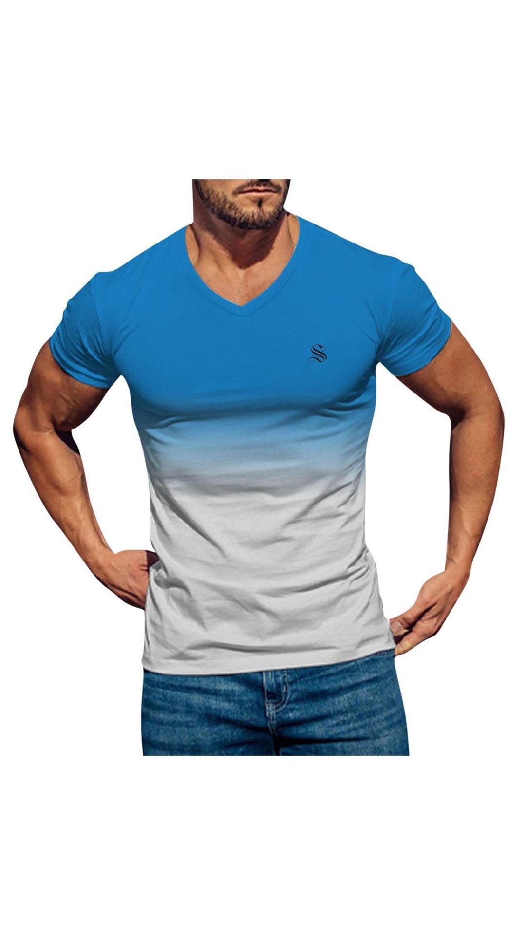 Iambad - V - Neck T - Shirt for Men - Sarman Fashion - Wholesale Clothing Fashion Brand for Men from Canada