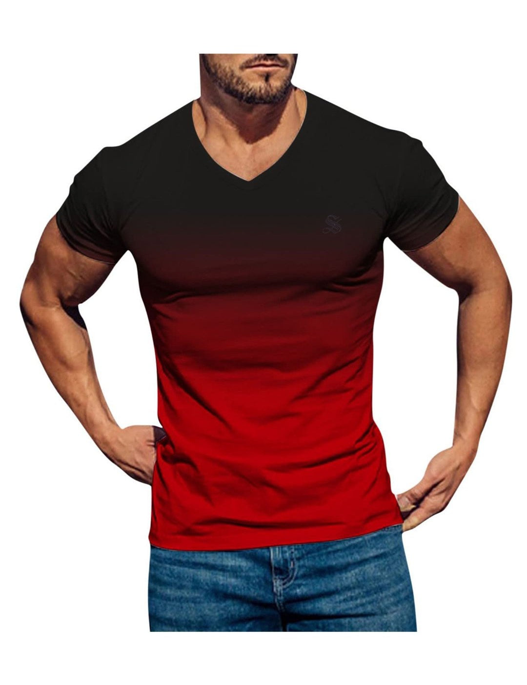 Iambad - V - Neck T - Shirt for Men - Sarman Fashion - Wholesale Clothing Fashion Brand for Men from Canada