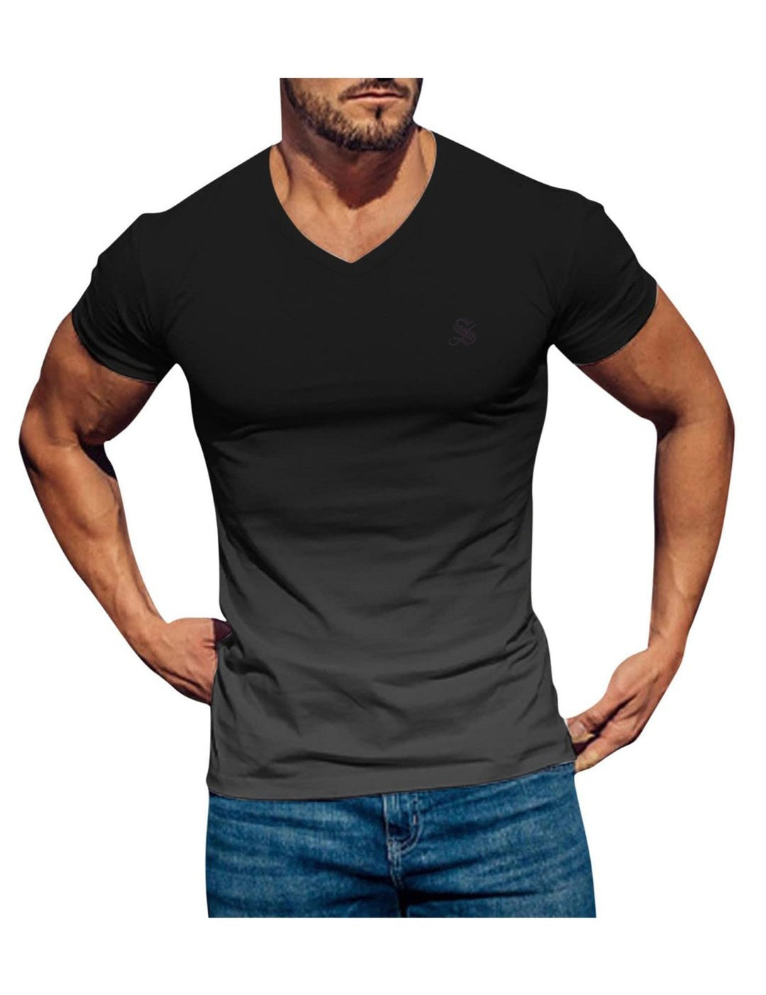 Iambad - V - Neck T - Shirt for Men - Sarman Fashion - Wholesale Clothing Fashion Brand for Men from Canada