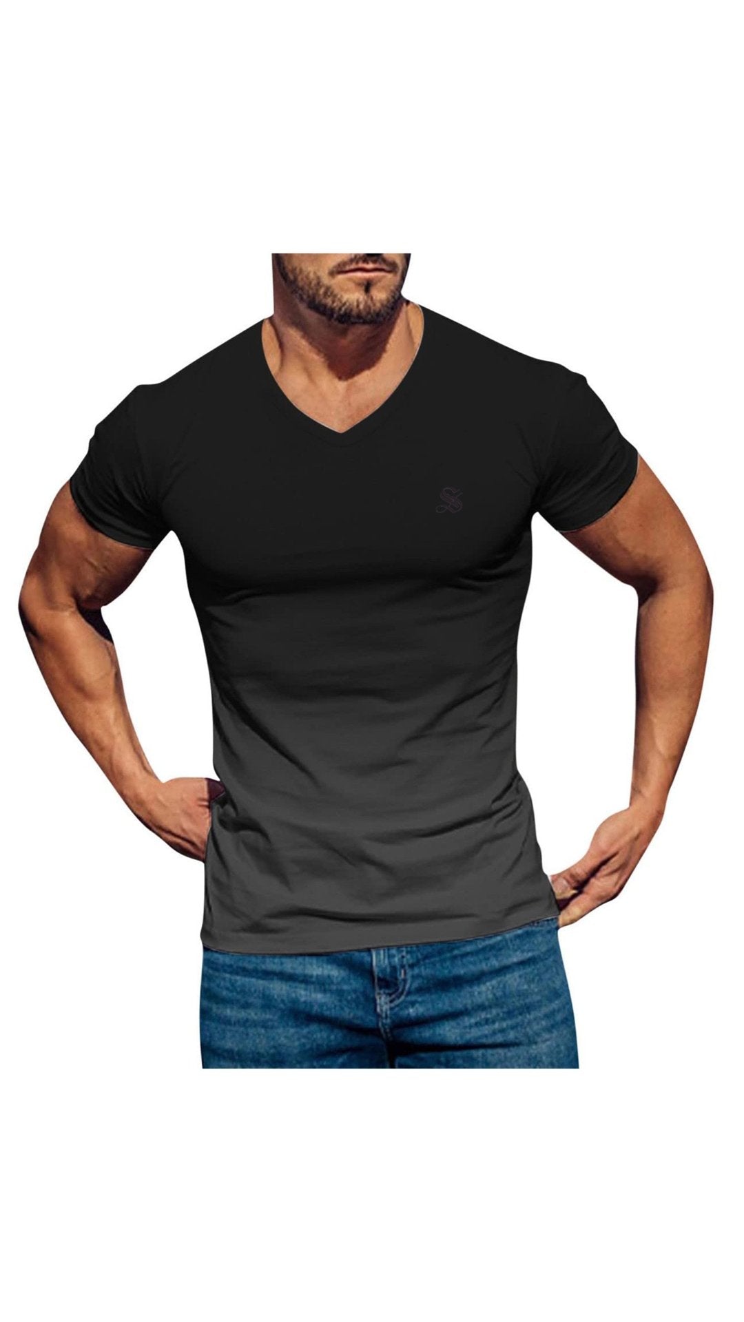 Iambad - V - Neck T - Shirt for Men - Sarman Fashion - Wholesale Clothing Fashion Brand for Men from Canada