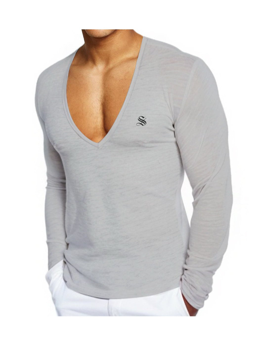 Kabala 3 - V - Neck Long Sleeve Shirt for Men - Sarman Fashion - Wholesale Clothing Fashion Brand for Men from Canada