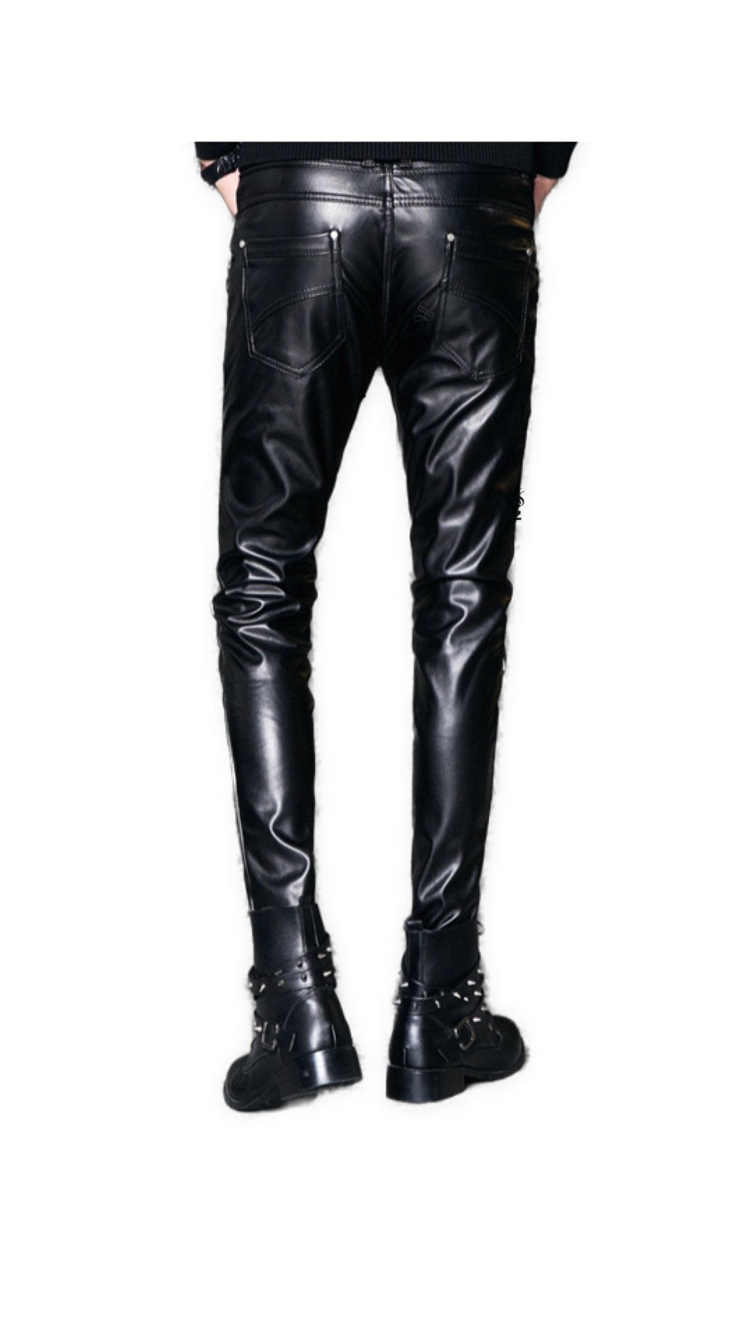 Kanuha - Black Pu - Leather Pant’s for Men - Sarman Fashion - Wholesale Clothing Fashion Brand for Men from Canada