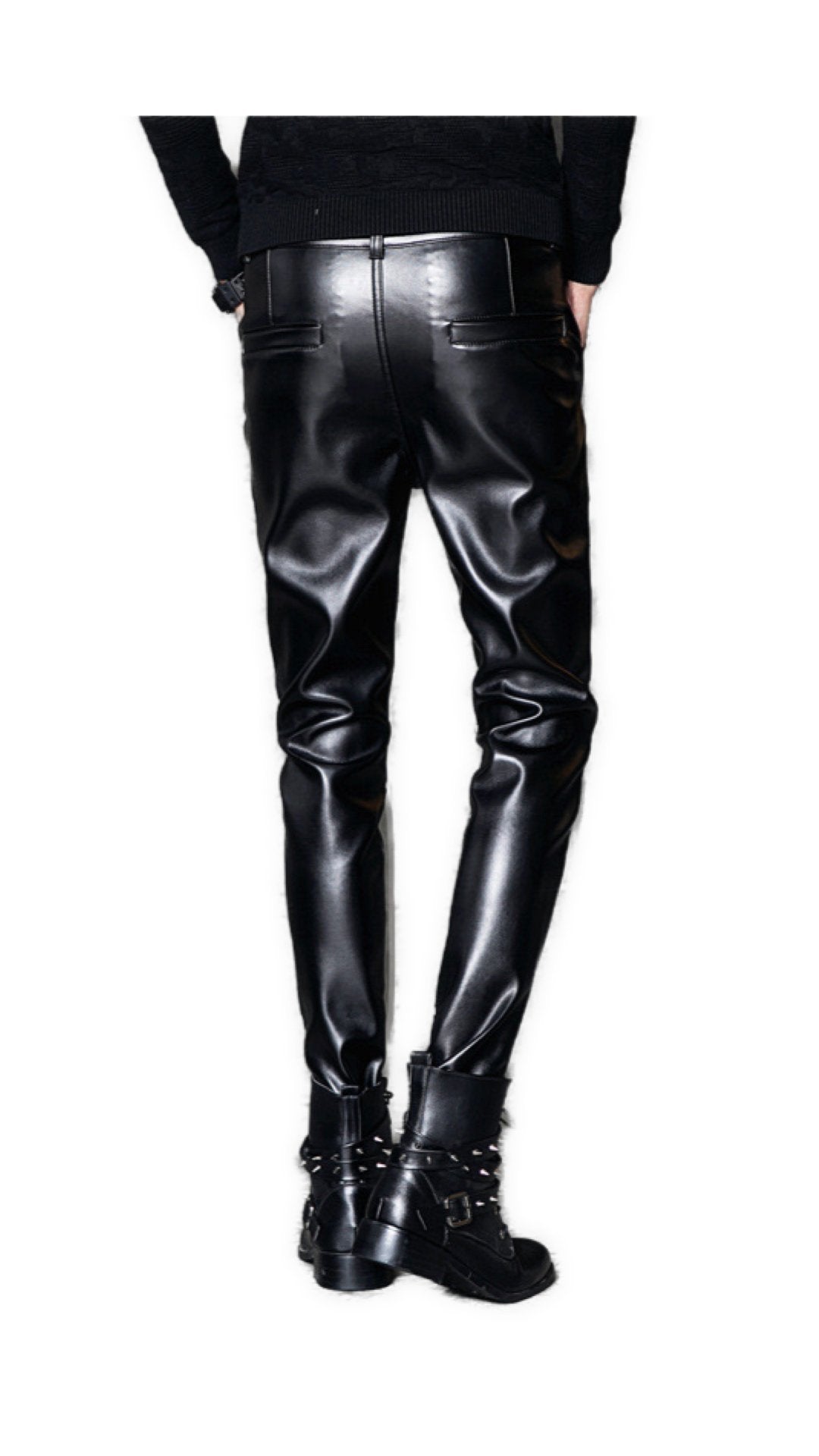 Kensas - Black Pu - Leather Pant’s for Men - Sarman Fashion - Wholesale Clothing Fashion Brand for Men from Canada