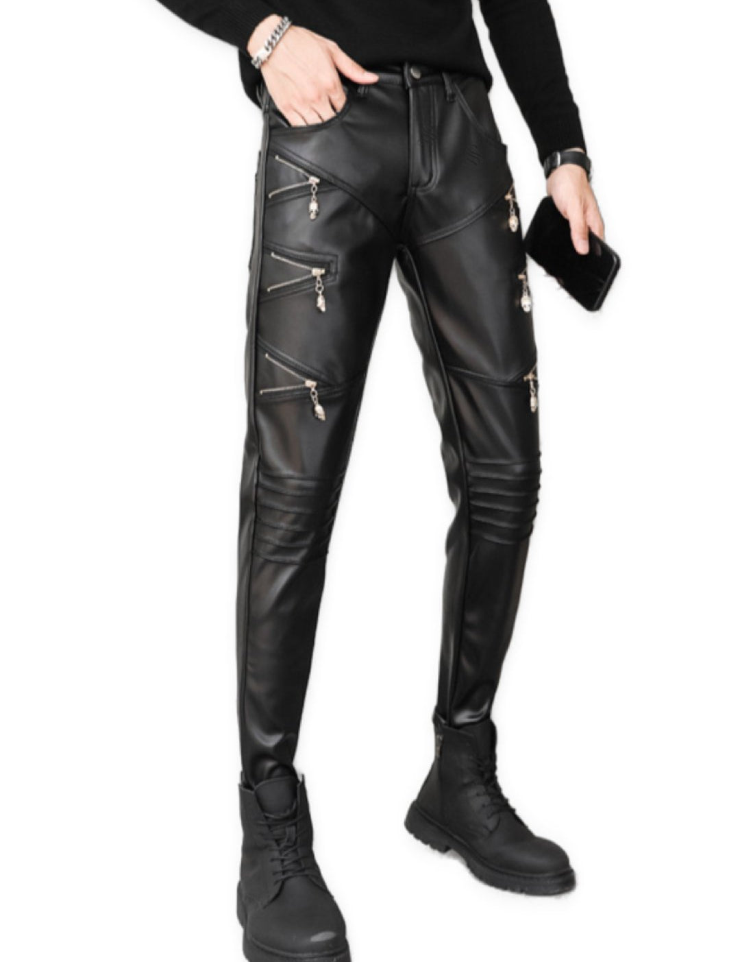 Kerbloa - Black Pu - Leather Pant’s for Men - Sarman Fashion - Wholesale Clothing Fashion Brand for Men from Canada