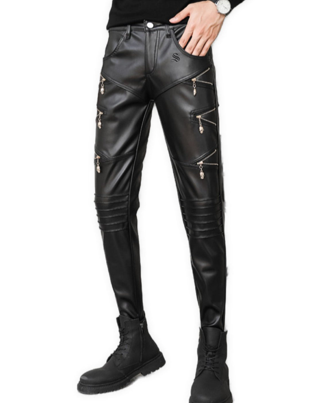 Kerbloa - Black Pu - Leather Pant’s for Men - Sarman Fashion - Wholesale Clothing Fashion Brand for Men from Canada