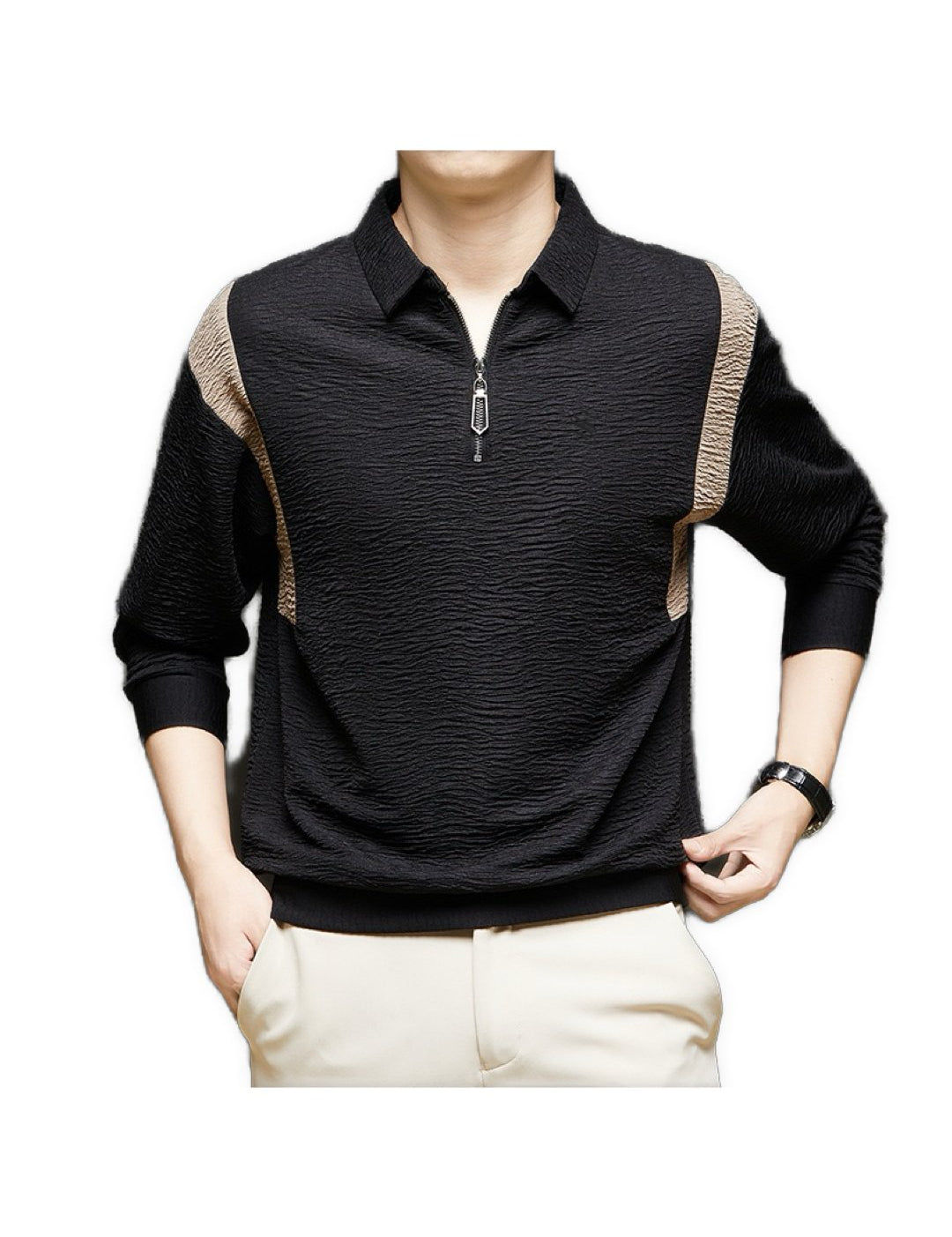 kimkim - Long Sleeves Polo Shirt for Men - Sarman Fashion - Wholesale Clothing Fashion Brand for Men from Canada