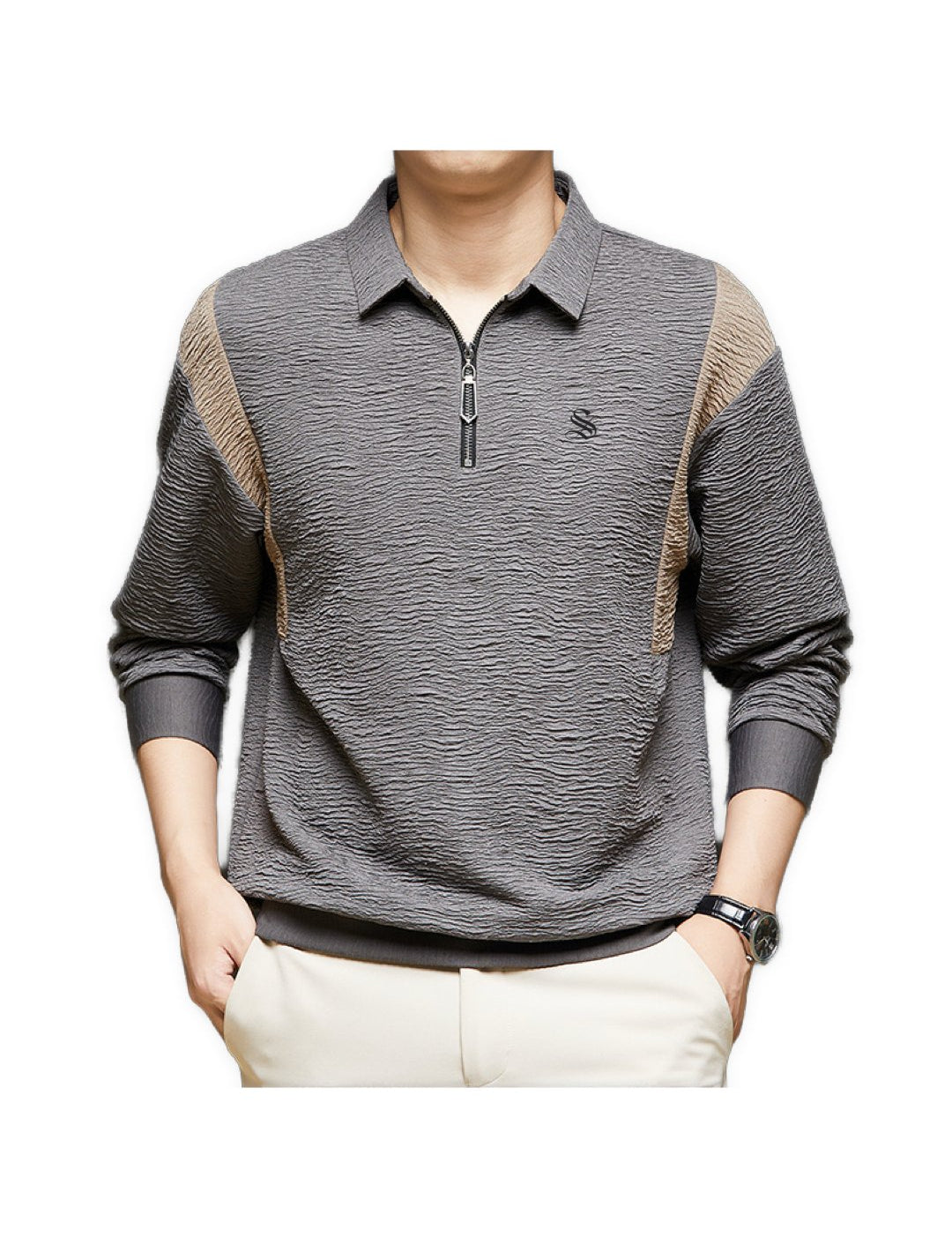 kimkim - Long Sleeves Polo Shirt for Men - Sarman Fashion - Wholesale Clothing Fashion Brand for Men from Canada