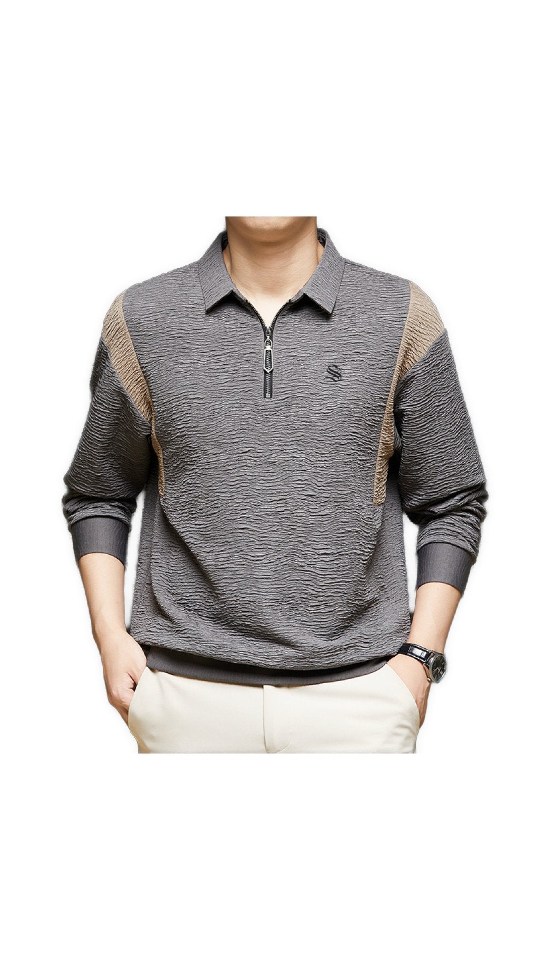 kimkim - Long Sleeves Polo Shirt for Men - Sarman Fashion - Wholesale Clothing Fashion Brand for Men from Canada