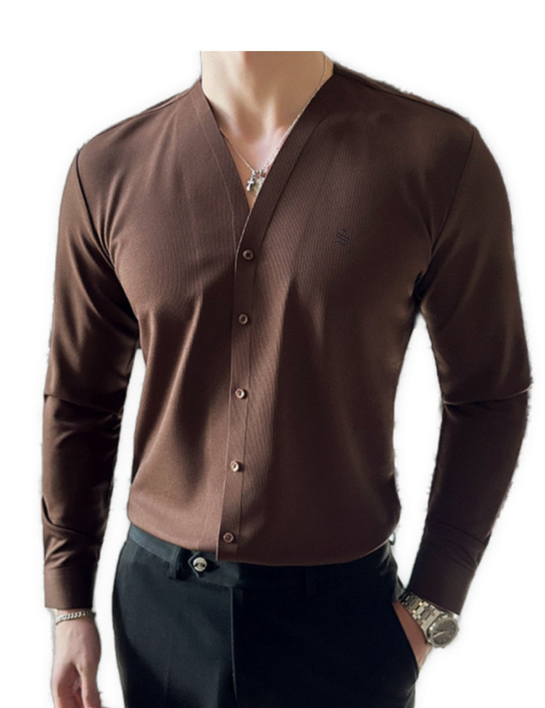 Kitina - Long Sleeves Shirt for Men - Sarman Fashion - Wholesale Clothing Fashion Brand for Men from Canada