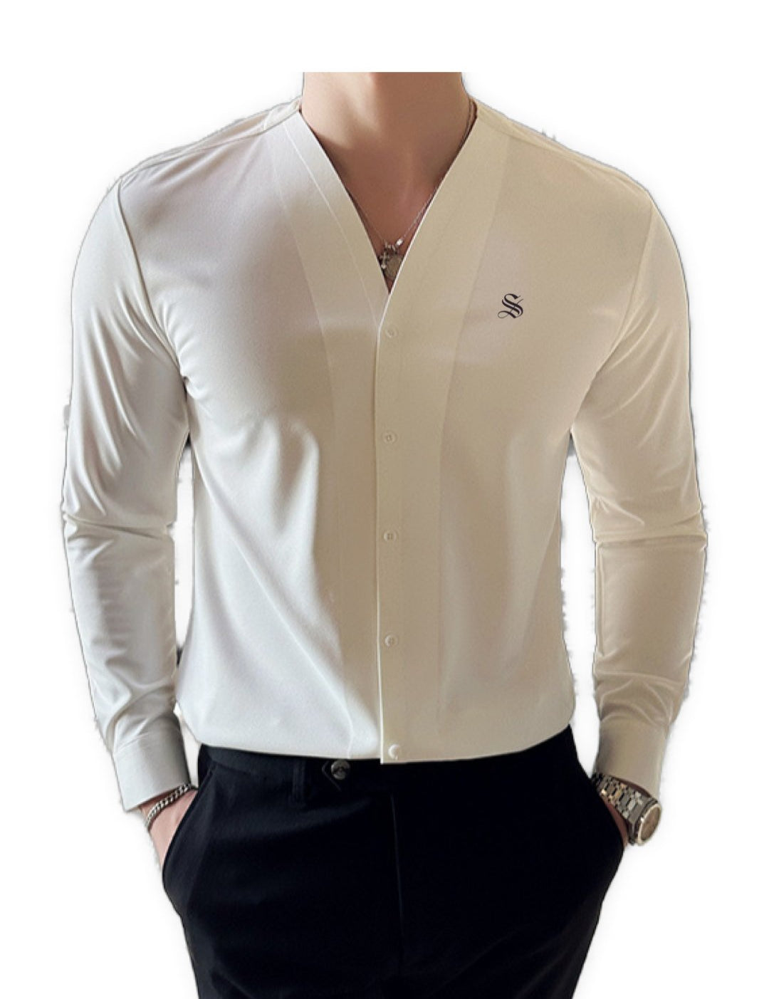 Kitina - Long Sleeves Shirt for Men - Sarman Fashion - Wholesale Clothing Fashion Brand for Men from Canada