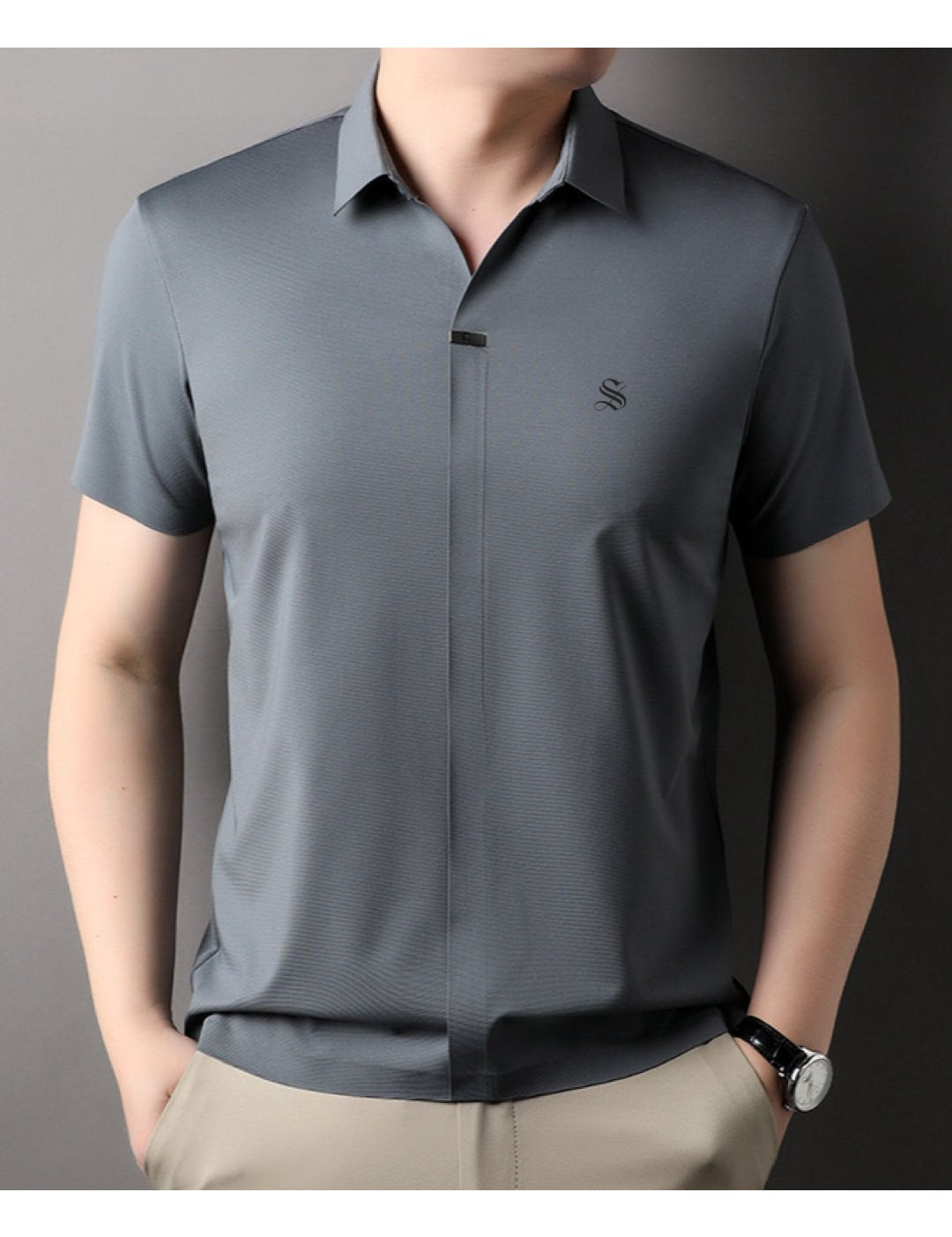 Kixo - Short Sleeves Shirt for Men - Sarman Fashion - Wholesale Clothing Fashion Brand for Men from Canada