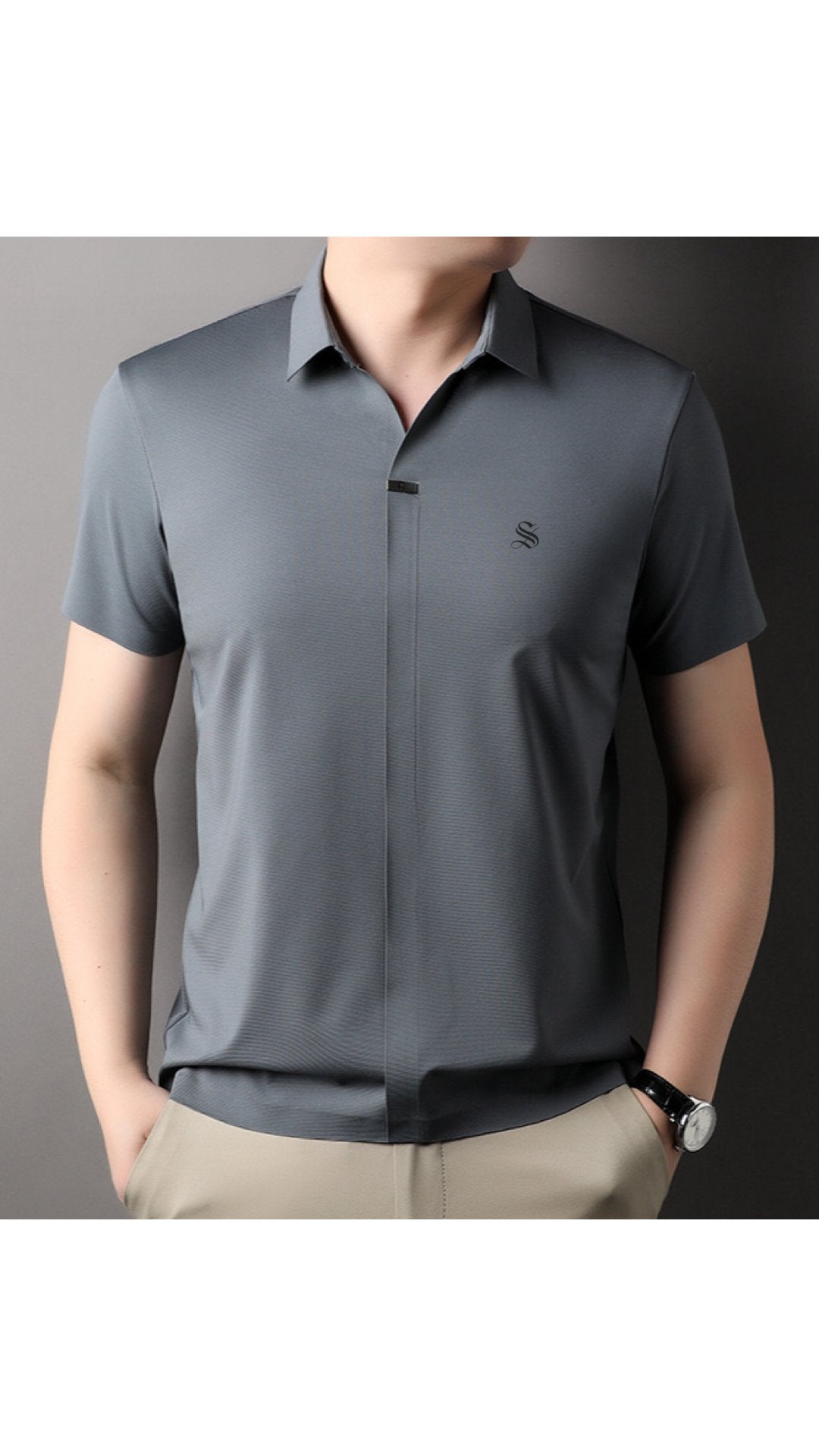 Kixo - Short Sleeves Shirt for Men - Sarman Fashion - Wholesale Clothing Fashion Brand for Men from Canada