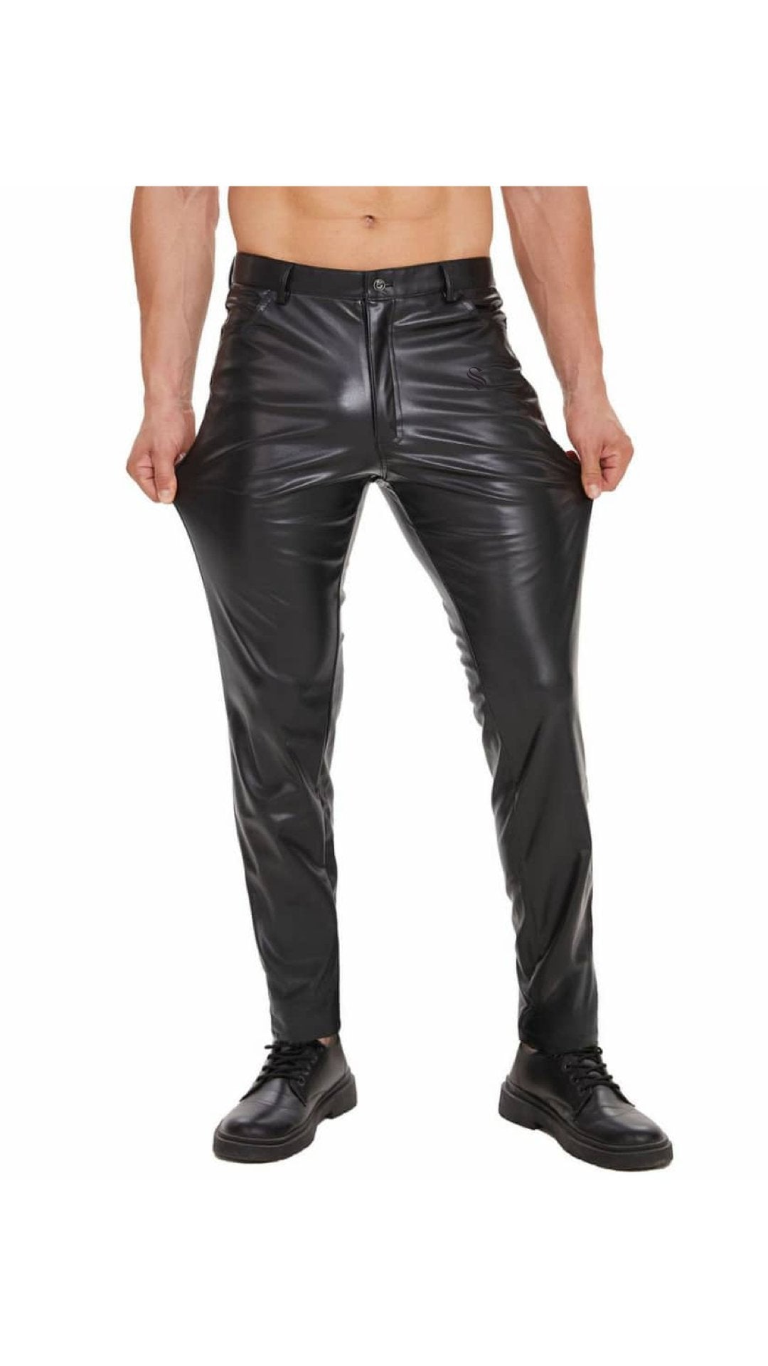 Kizbono 2 - Pu Leather Pants for Men - Sarman Fashion - Wholesale Clothing Fashion Brand for Men from Canada