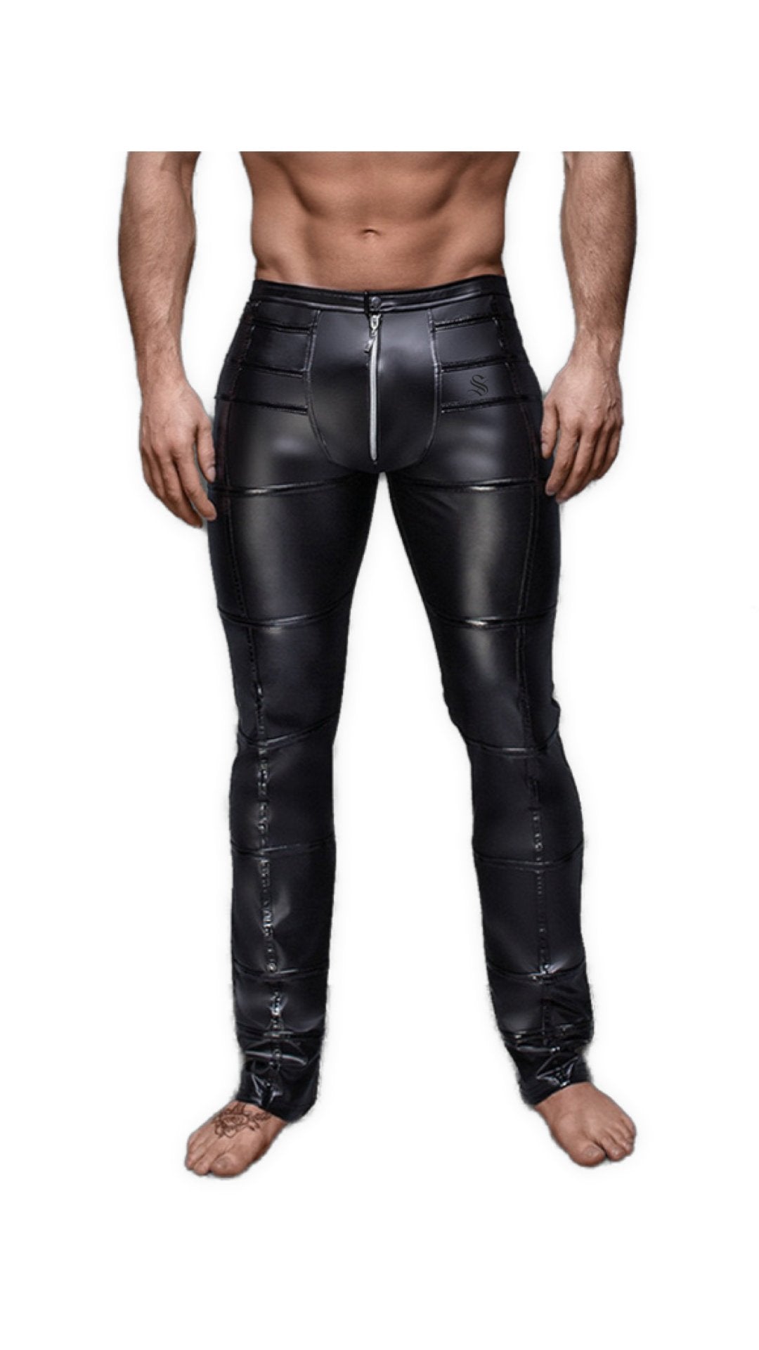 Labana - Black Pu - Leather Pant’s for Men - Sarman Fashion - Wholesale Clothing Fashion Brand for Men from Canada