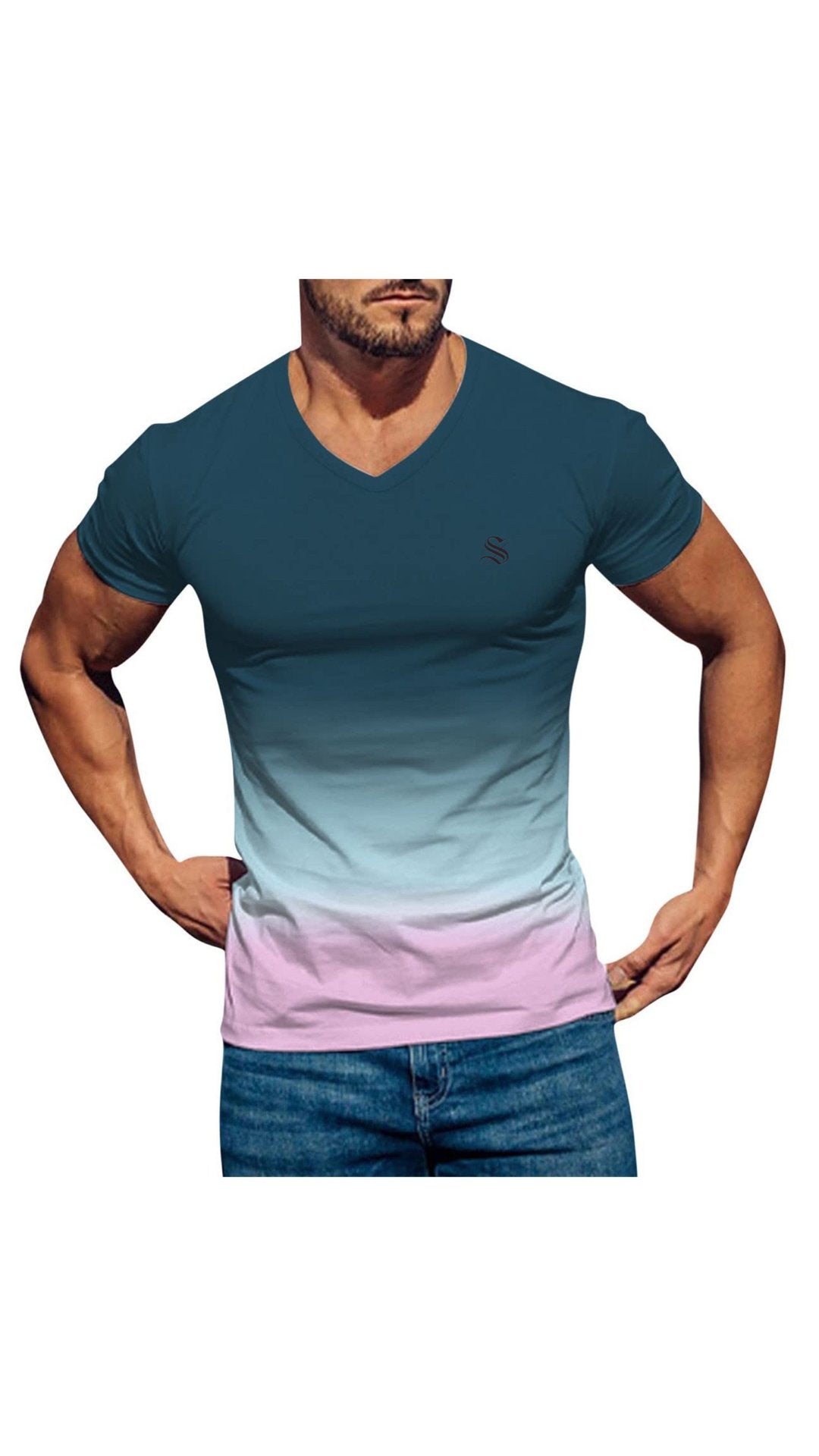 Lambad 2 - V - Neck T - Shirt for Men - Sarman Fashion - Wholesale Clothing Fashion Brand for Men from Canada