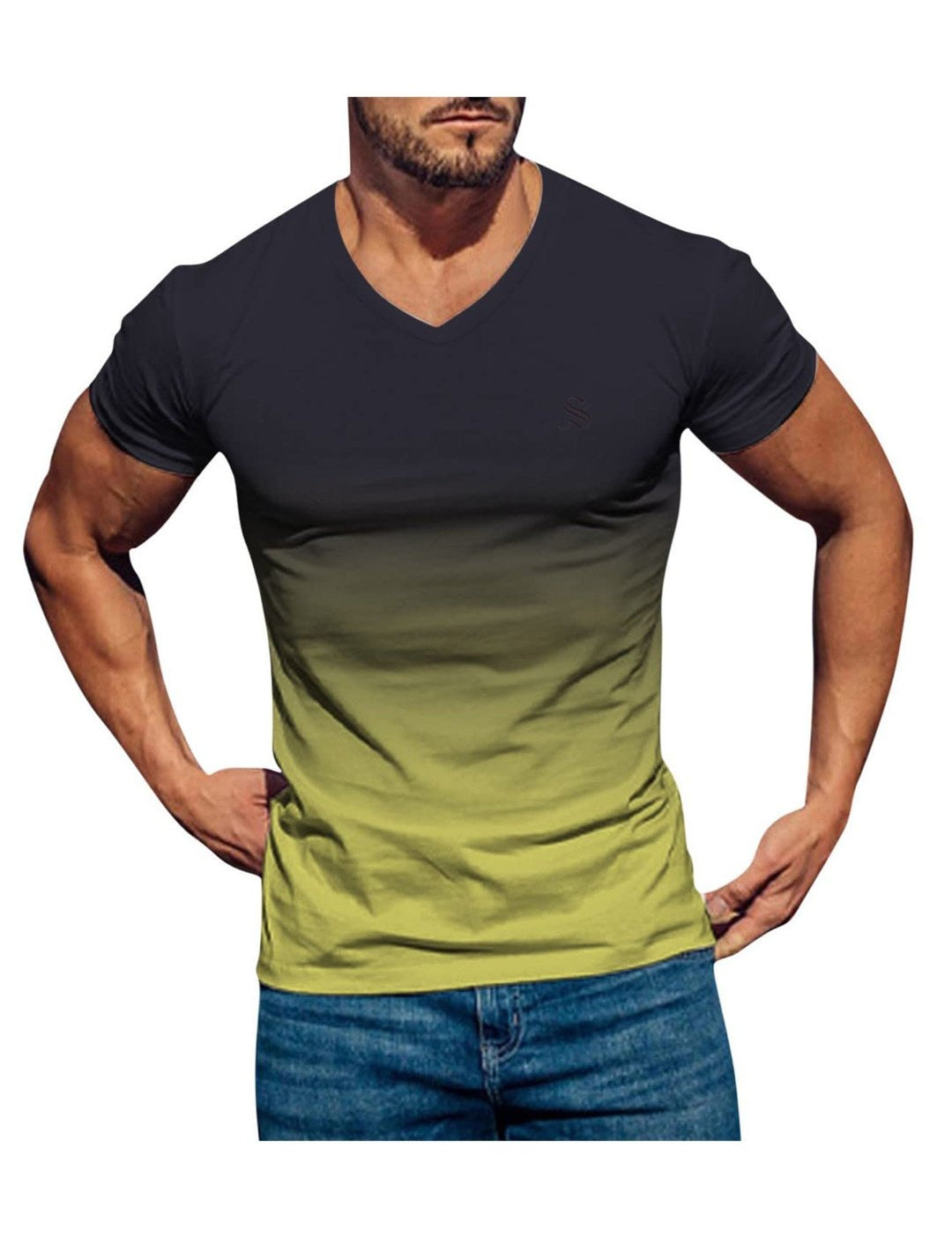 Lambad 2 - V - Neck T - Shirt for Men - Sarman Fashion - Wholesale Clothing Fashion Brand for Men from Canada