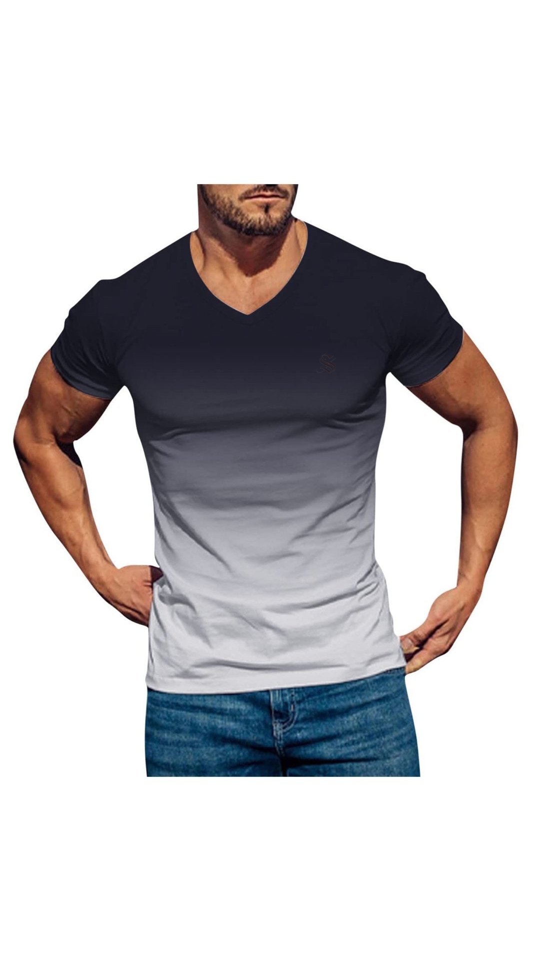 Lambad 2 - V - Neck T - Shirt for Men - Sarman Fashion - Wholesale Clothing Fashion Brand for Men from Canada