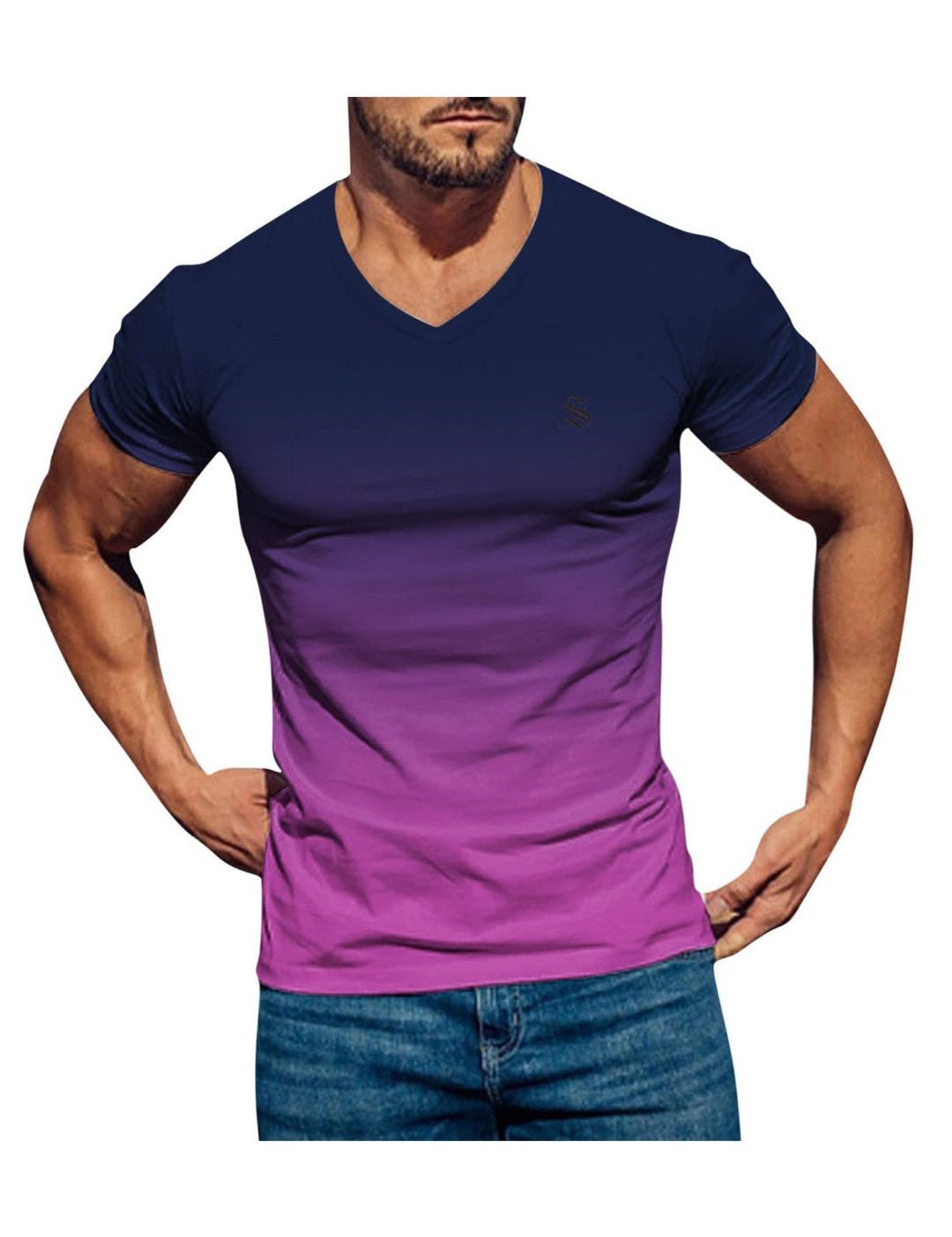 Lambad 2 - V - Neck T - Shirt for Men - Sarman Fashion - Wholesale Clothing Fashion Brand for Men from Canada